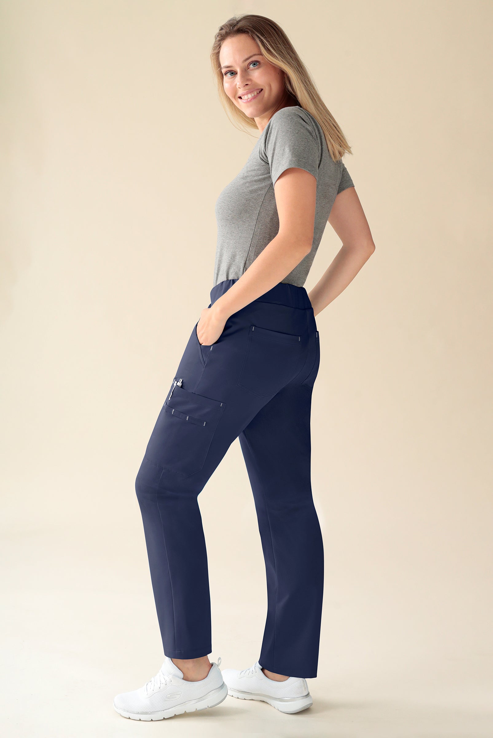 KAERE broek dames - korte maat met beenzak navy