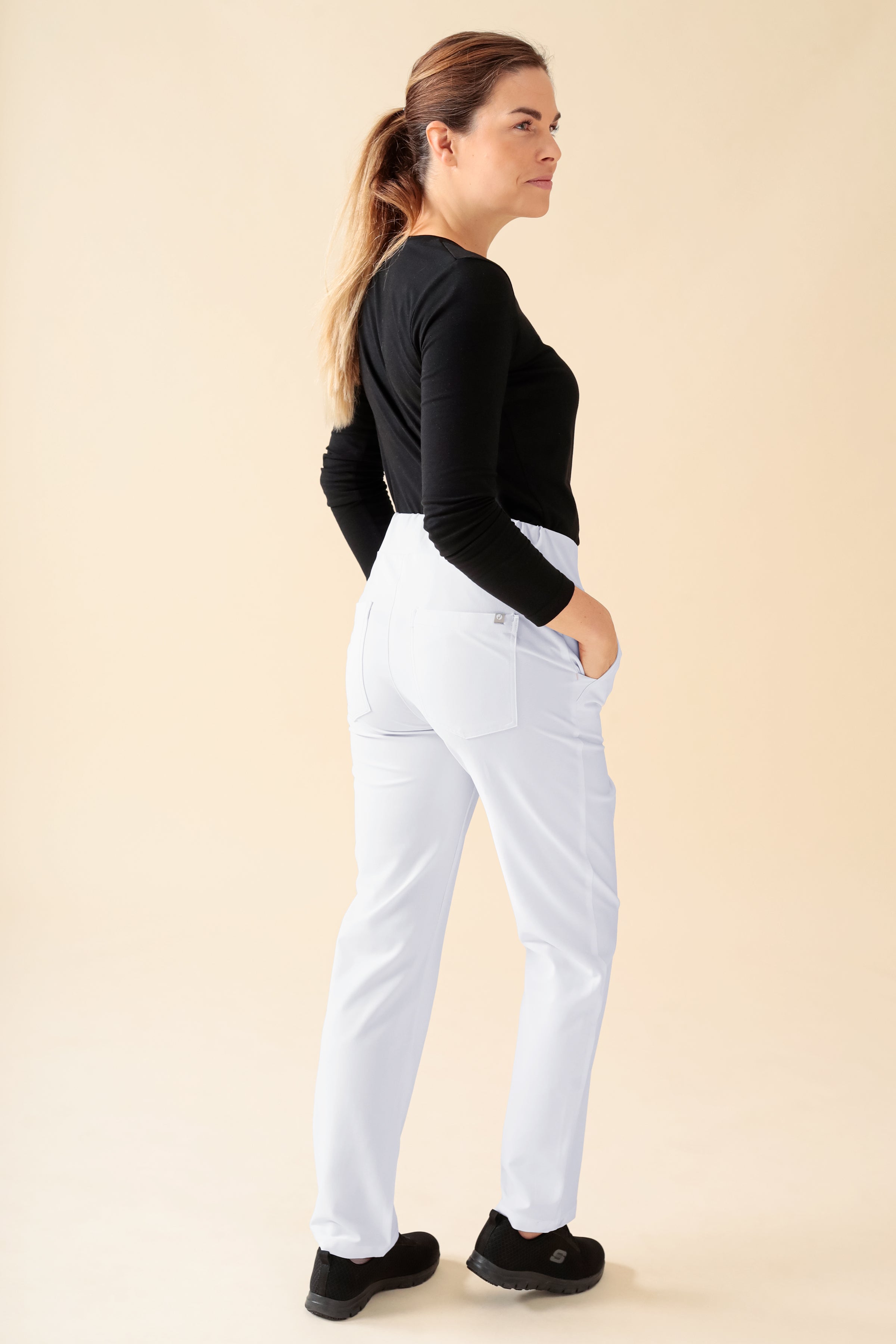KAERE broek dames - korte maat zonder beenzak wit