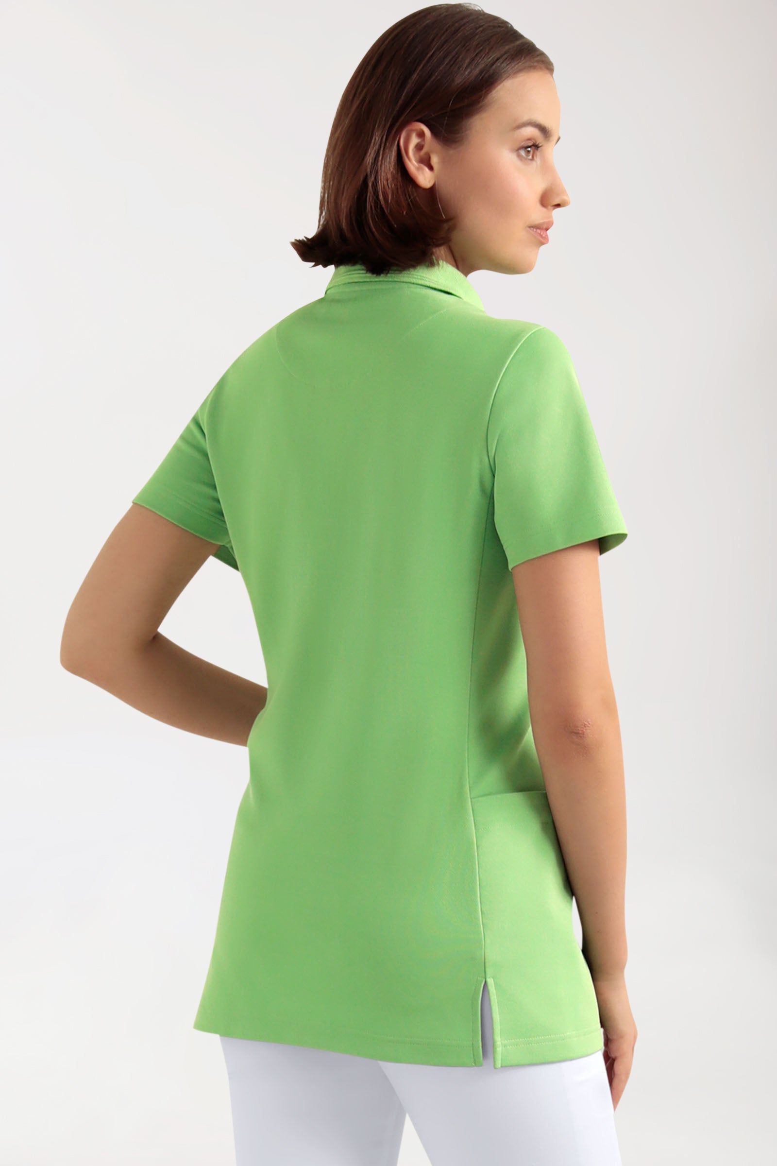 COMFY FLEX Stretch oversteektuniek dames - polokraag appelgroen