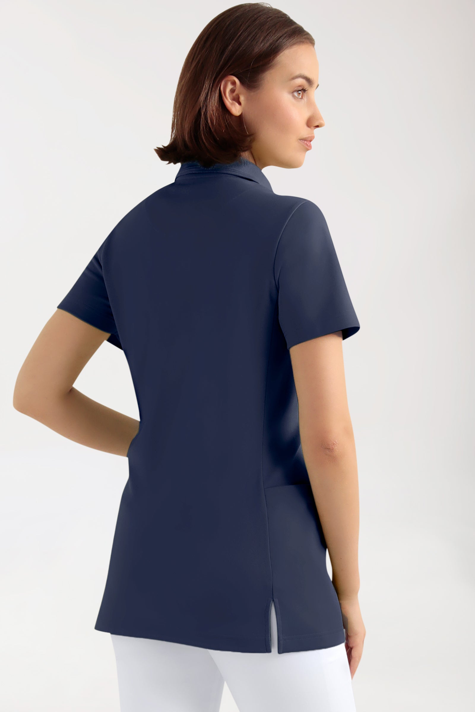 COMFY FLEX Stretch oversteektuniek dames - polokraag navy