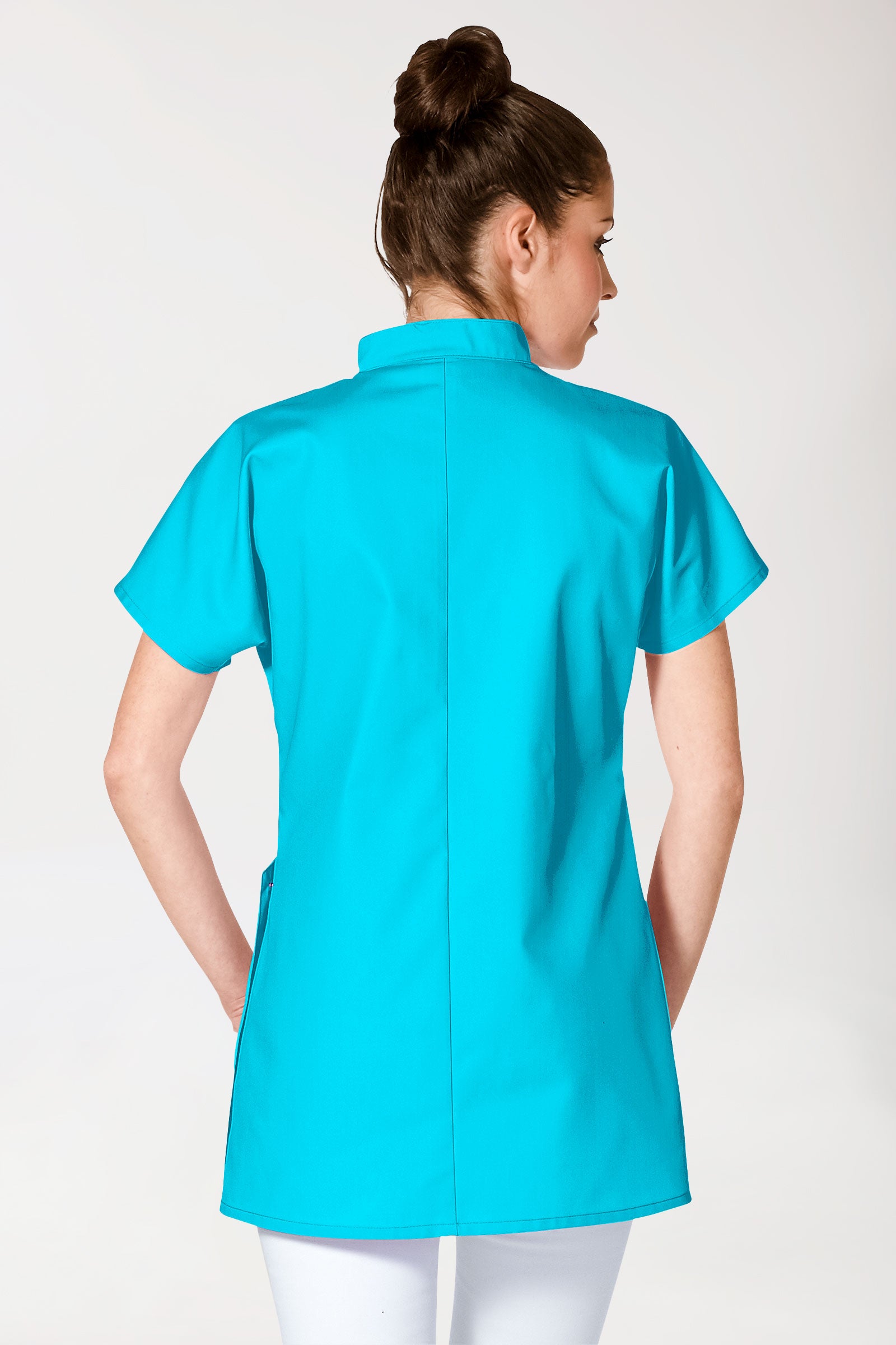 JUST STRONG tuniek dames - drukknoopsluiting turquoise
