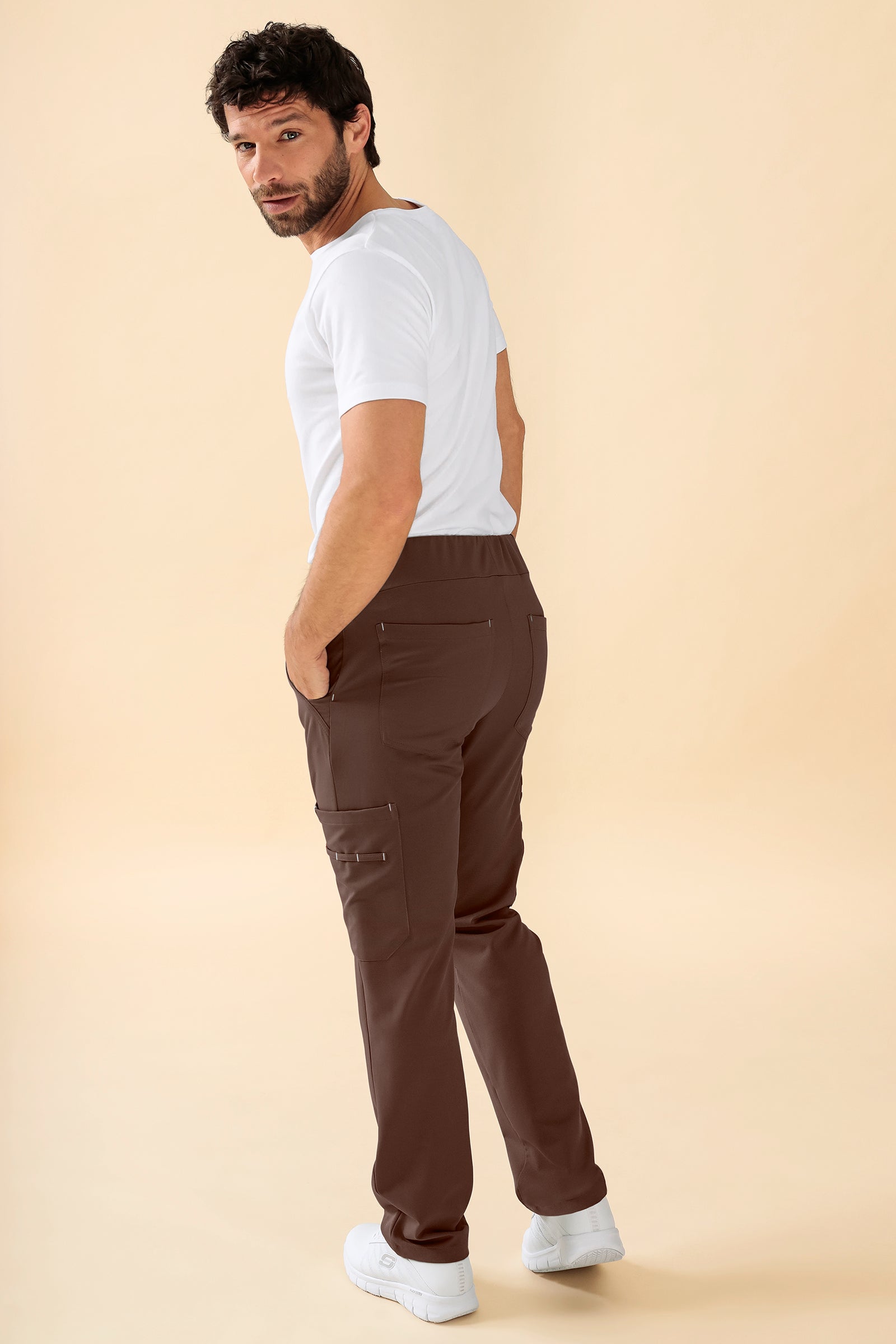 KAERE broek heren - korte maat met beenzak coffee