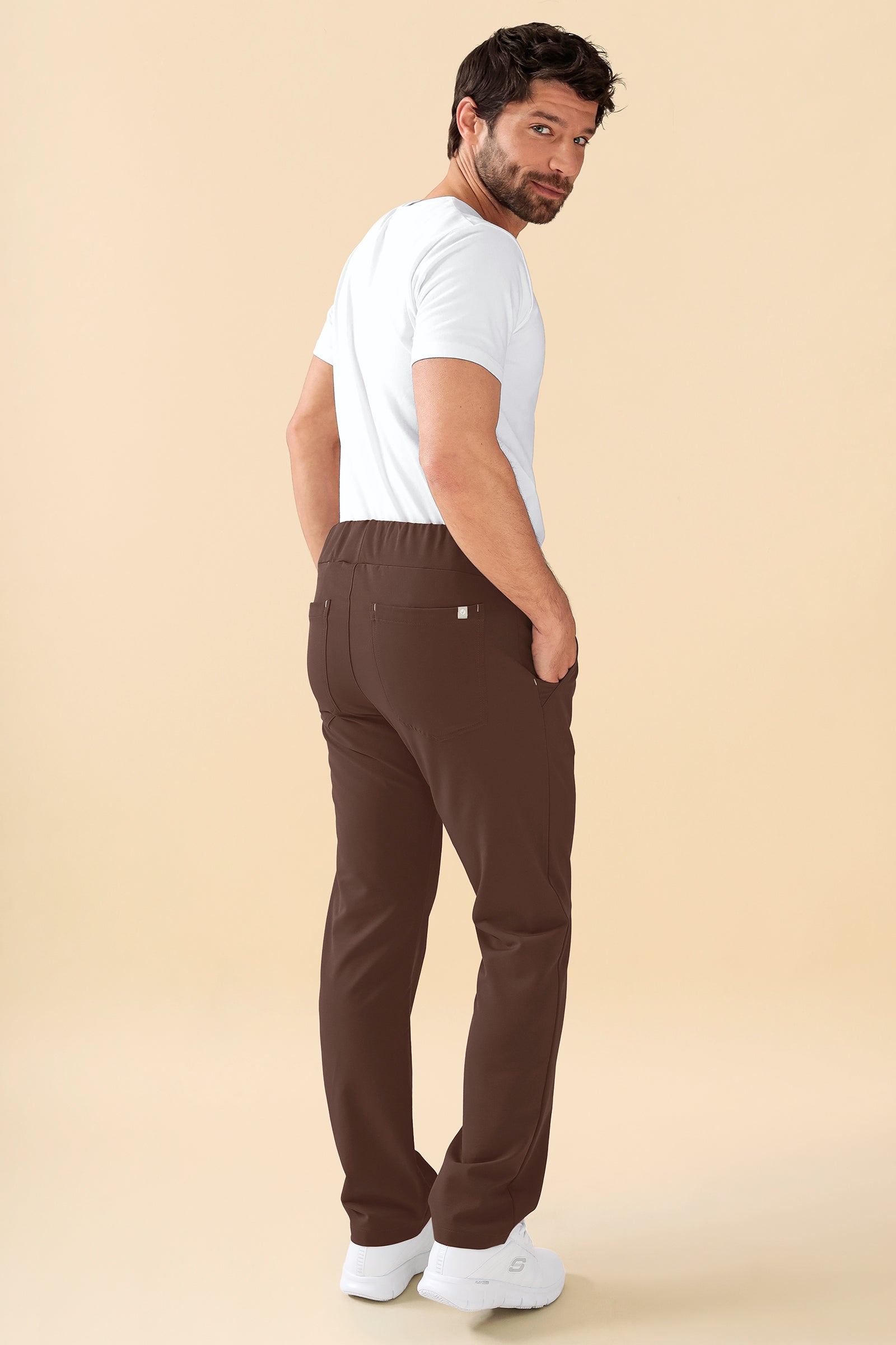 KAERE broek heren - korte maat zonder beenzak coffee