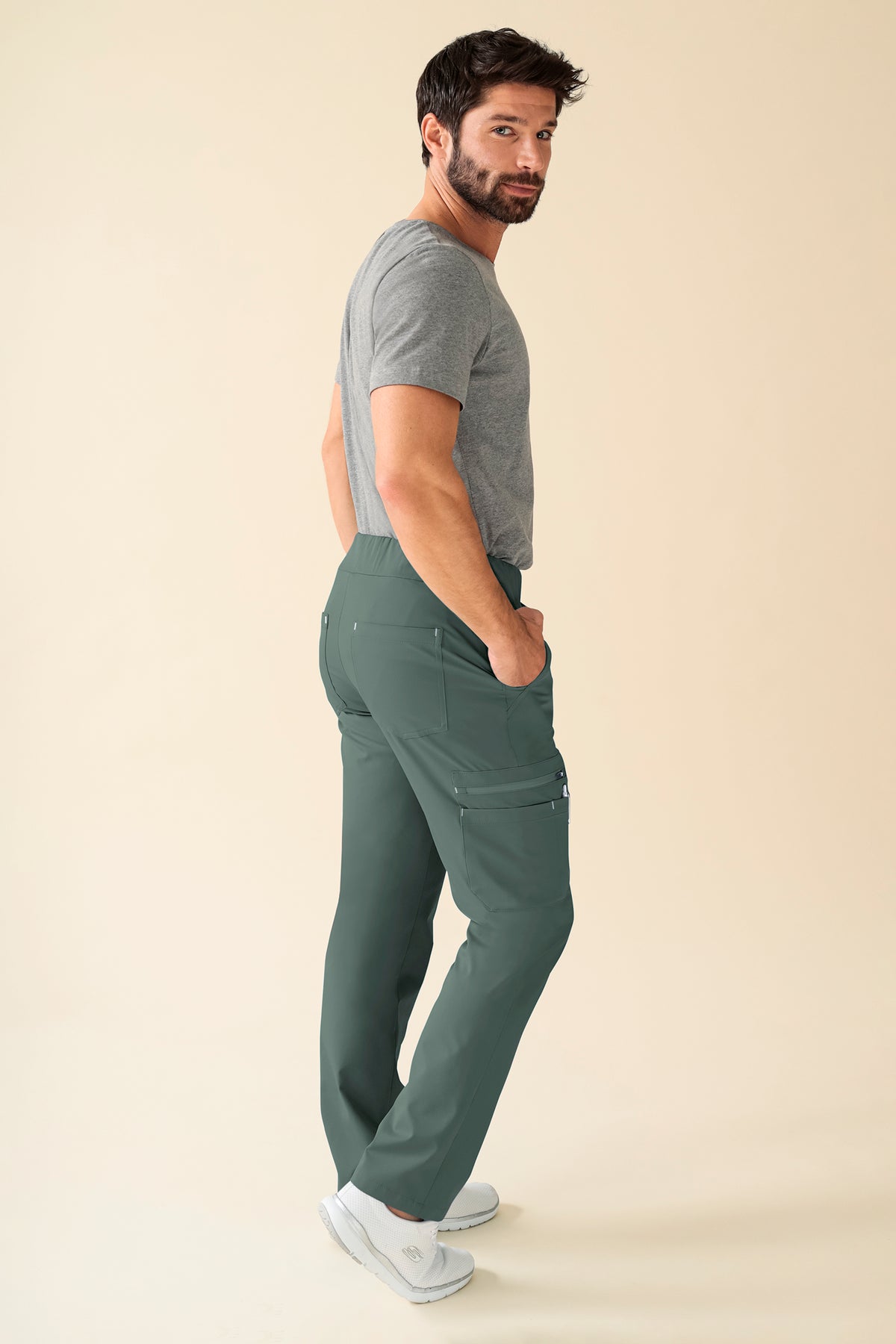 KAERE broek heren - korte maat met beenzak donkergroen