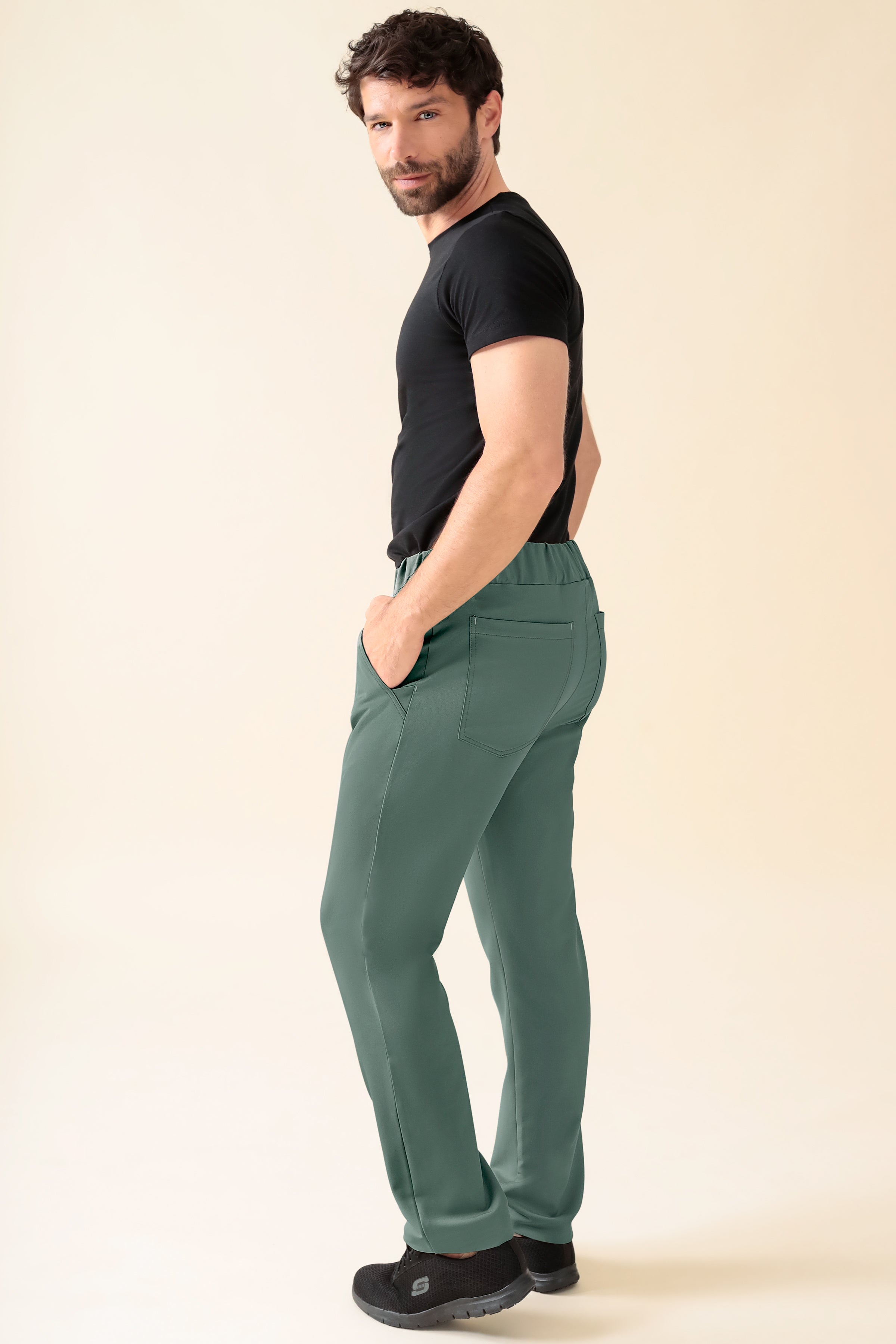 KAERE broek heren - korte maat zonder beenzak donkergroen