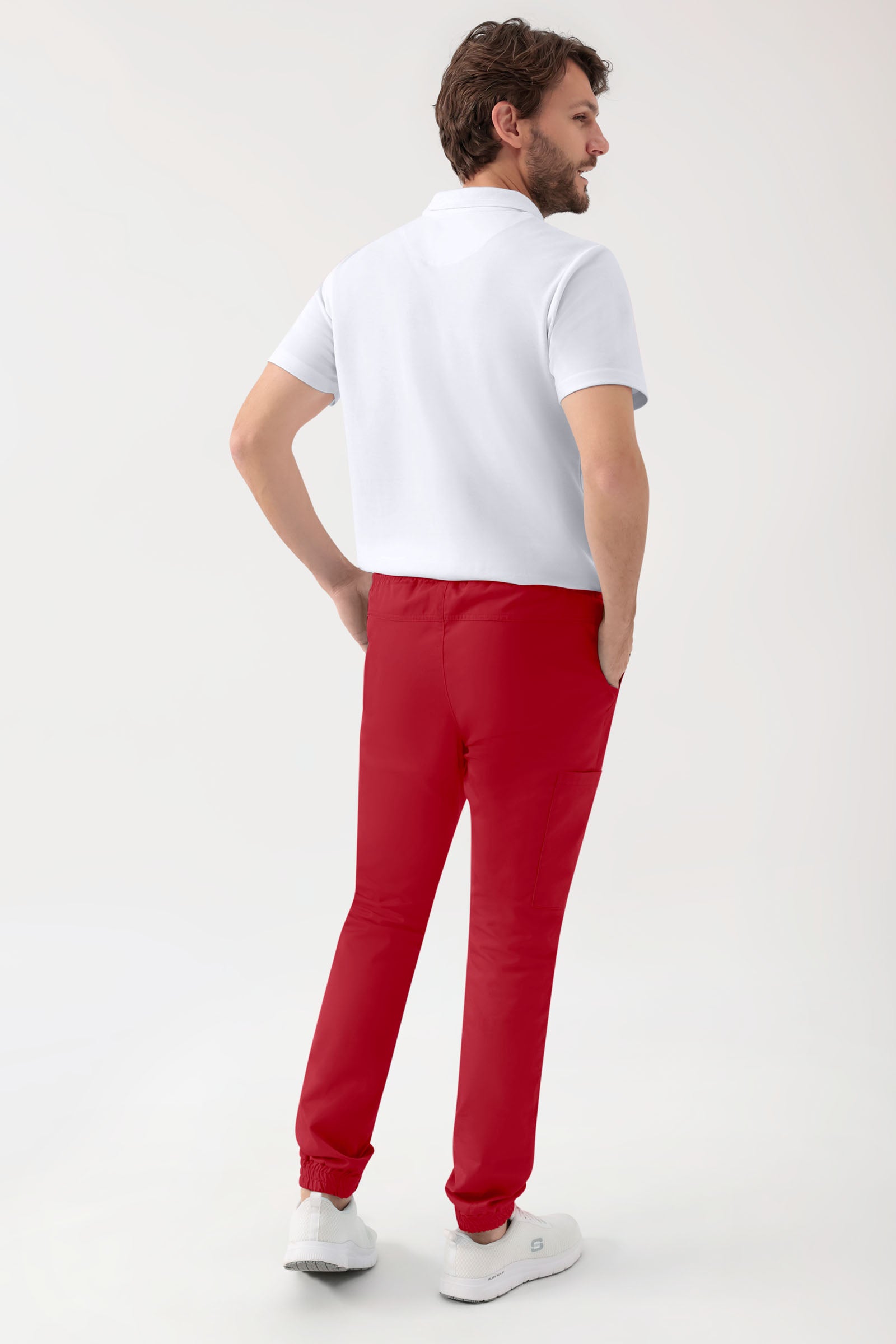 GREEN Stretch broek heren - joggingbroek style rood