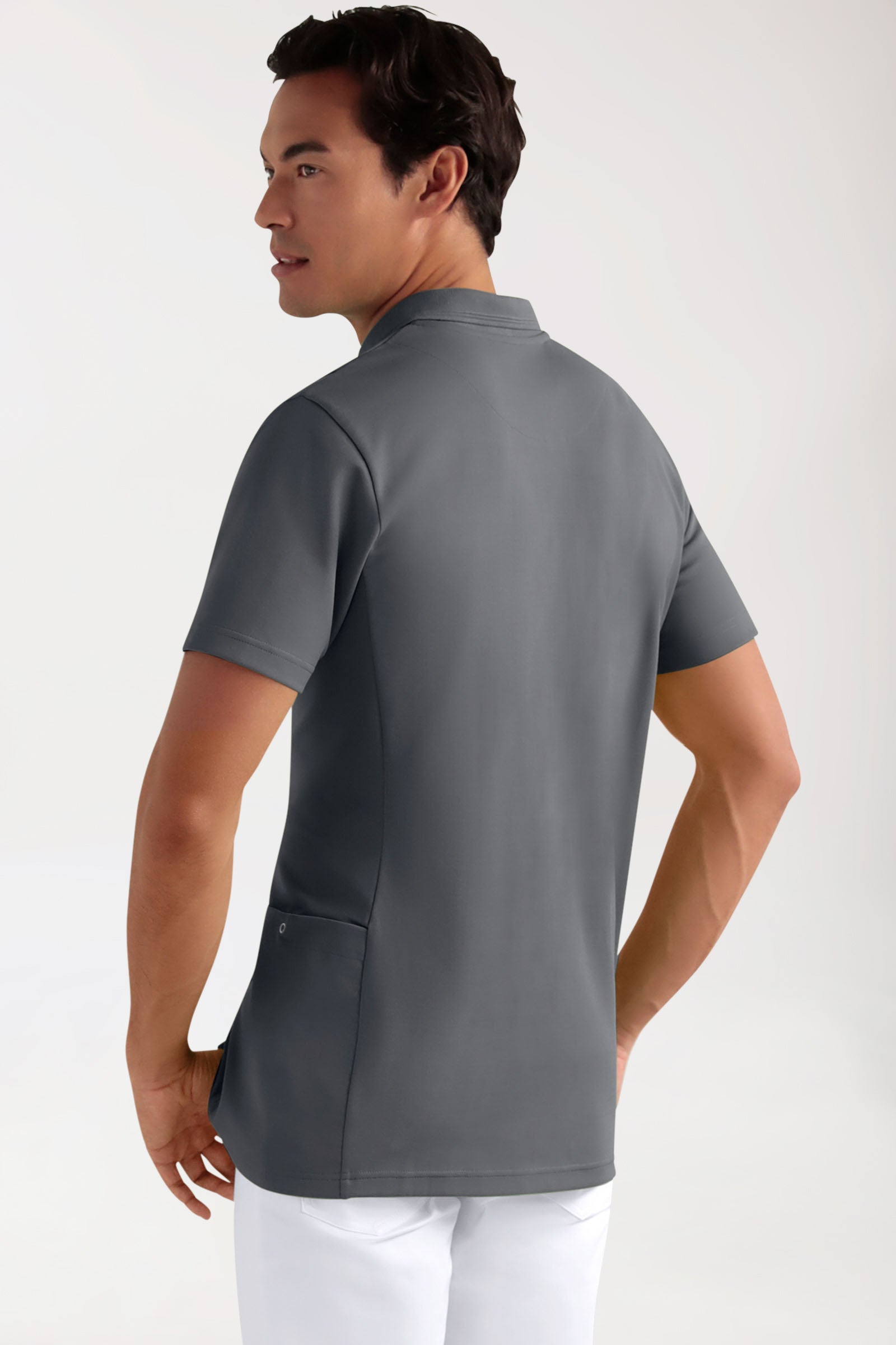 COMFY FLEX Stretch oversteektuniek heren - polokraag steengrijs