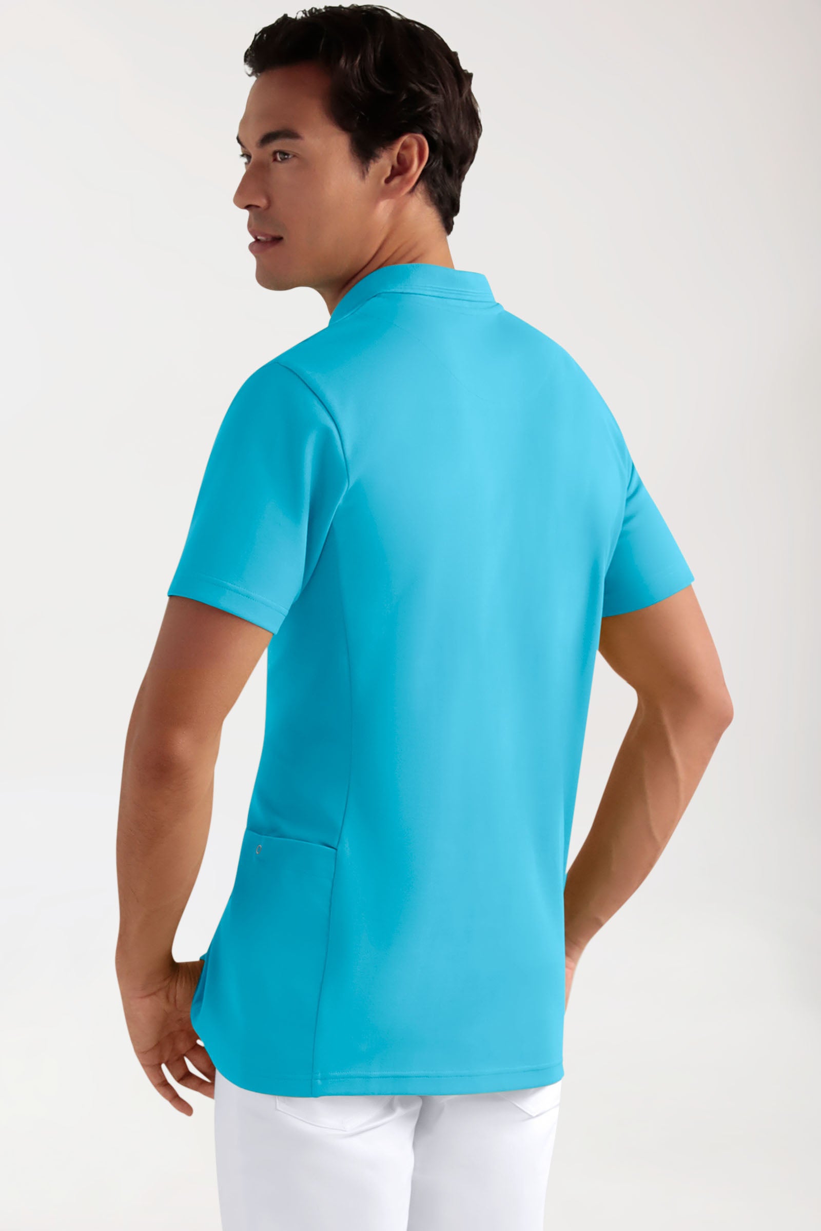 COMFY FLEX Stretch oversteektuniek heren - polokraag turquoise