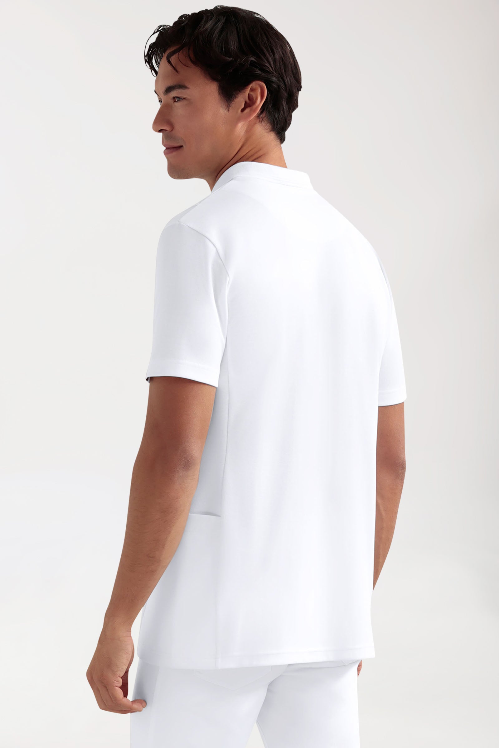 COMFY FLEX Stretch oversteektuniek heren - polokraag wit