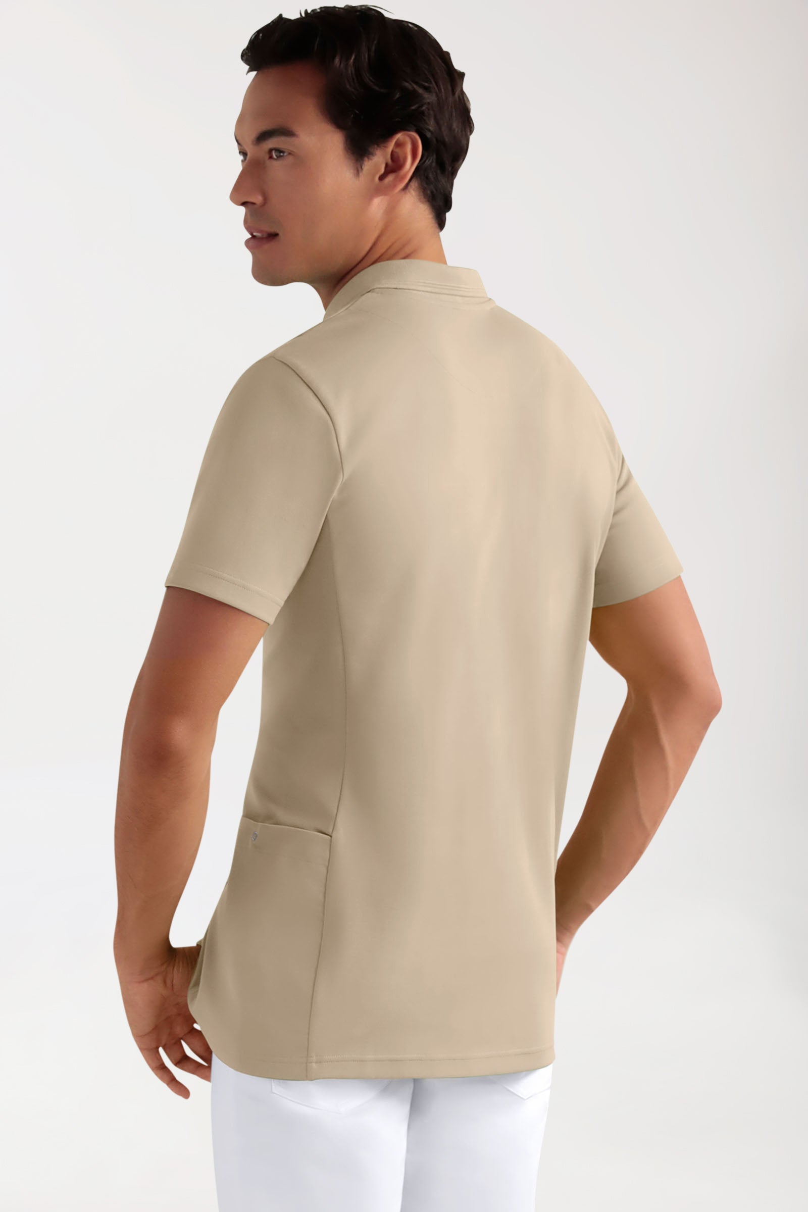 COMFY FLEX Stretch oversteektuniek heren - polokraag zand