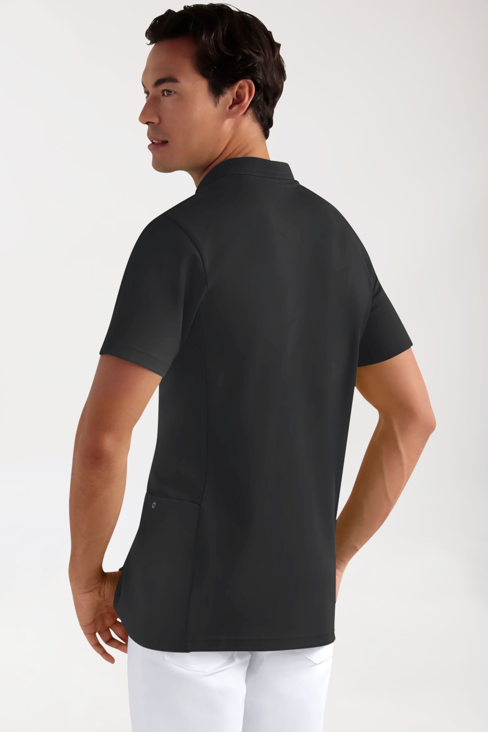 COMFY FLEX Stretch oversteektuniek heren - polokraag zwart