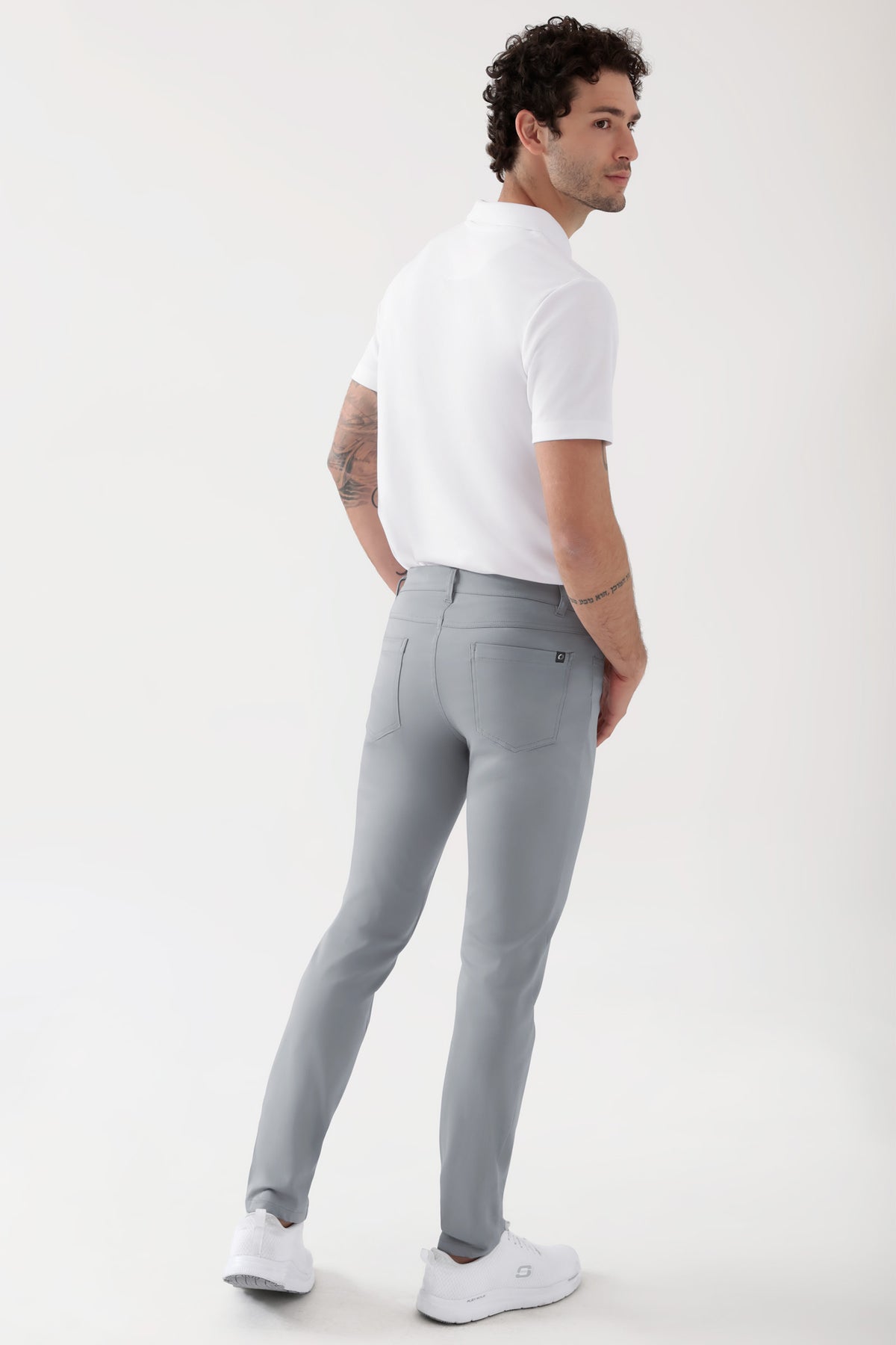 COMFY FLEX 5-pocket broek heren - slanke pijp grijs