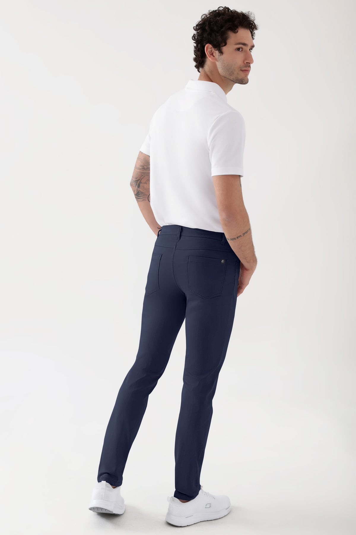 COMFY FLEX 5-pocket broek heren - slanke pijp navy