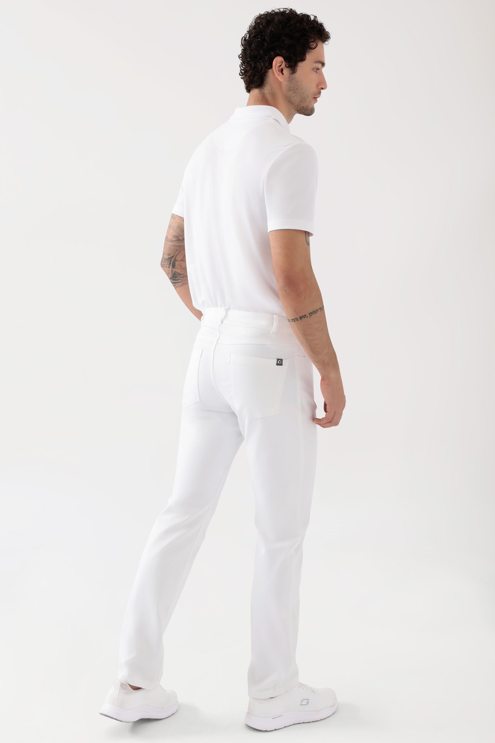 COMFY FLEX 5-pocket broek heren - rechte pijp wit