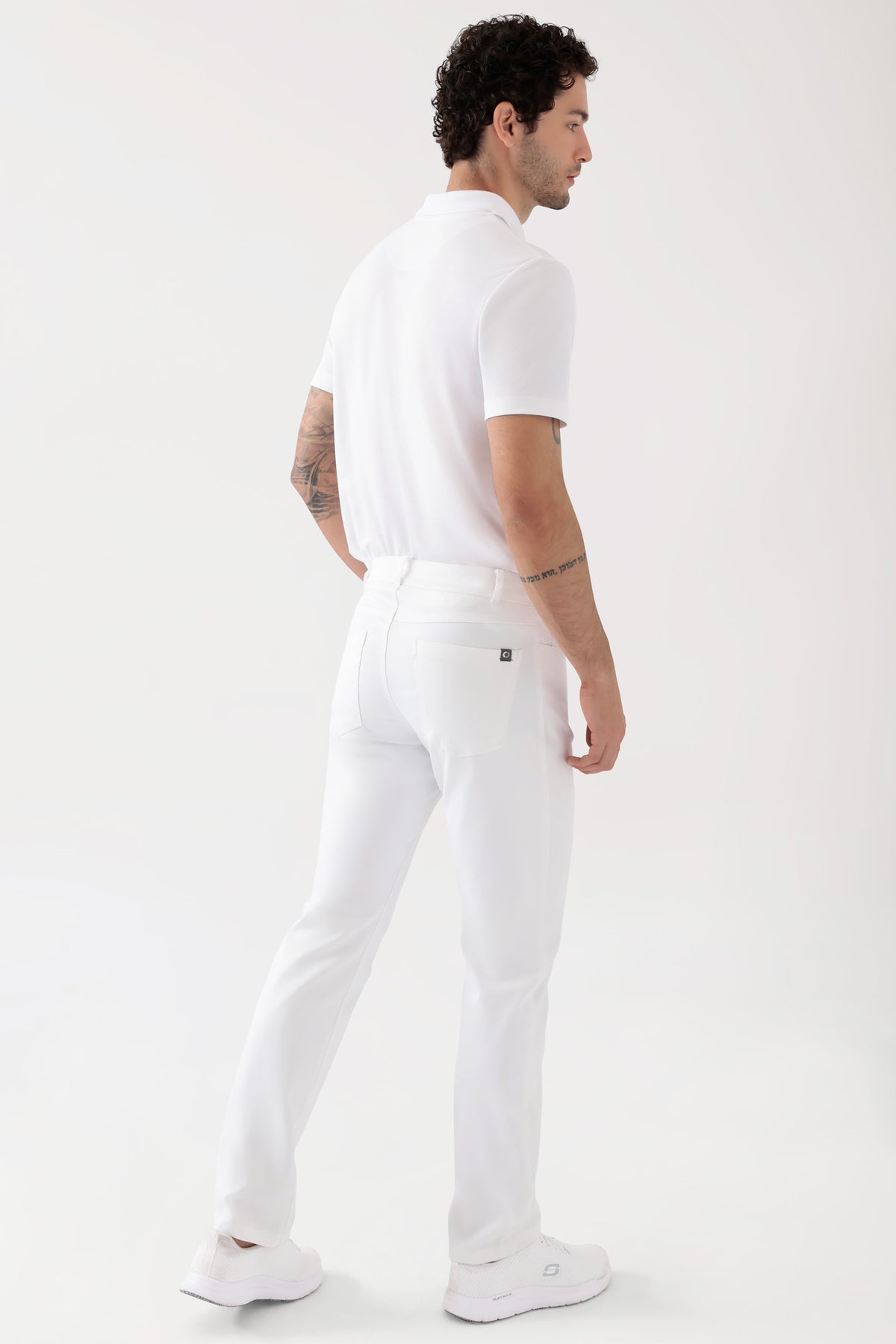COMFY FLEX 5-pocket broek heren - rechte pijp wit
