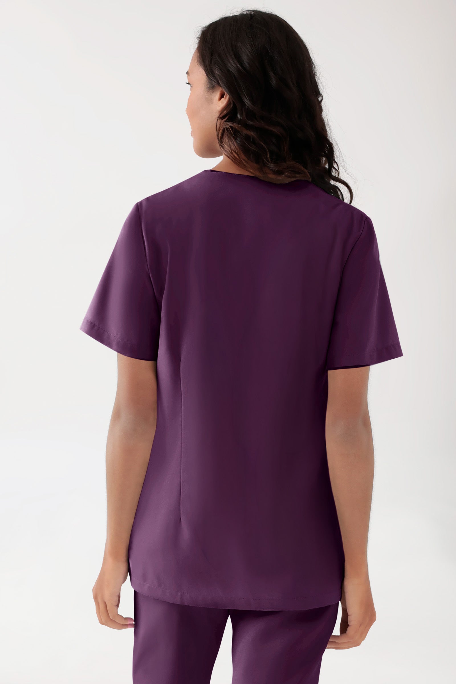 TENCEL™ oversteektuniek dames - V-hals black berry, Achterzijde view