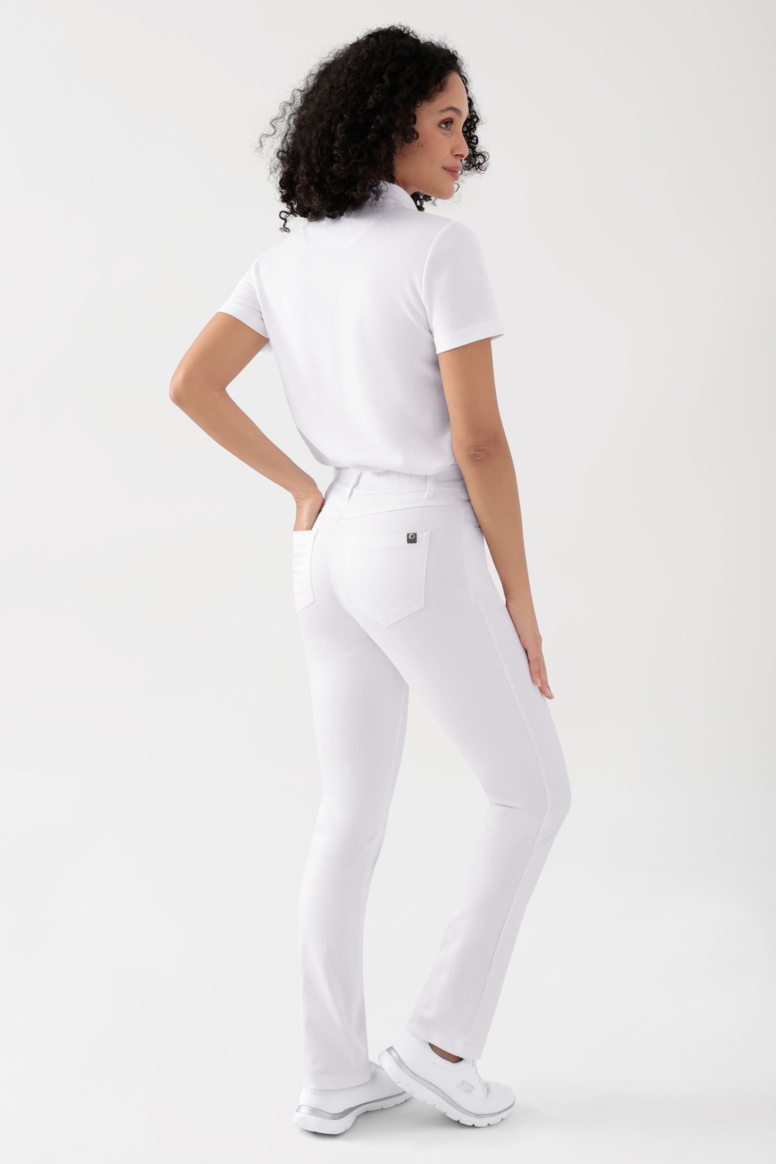COMFY FLEX 5-pocket broek dames - rechte pijp wit