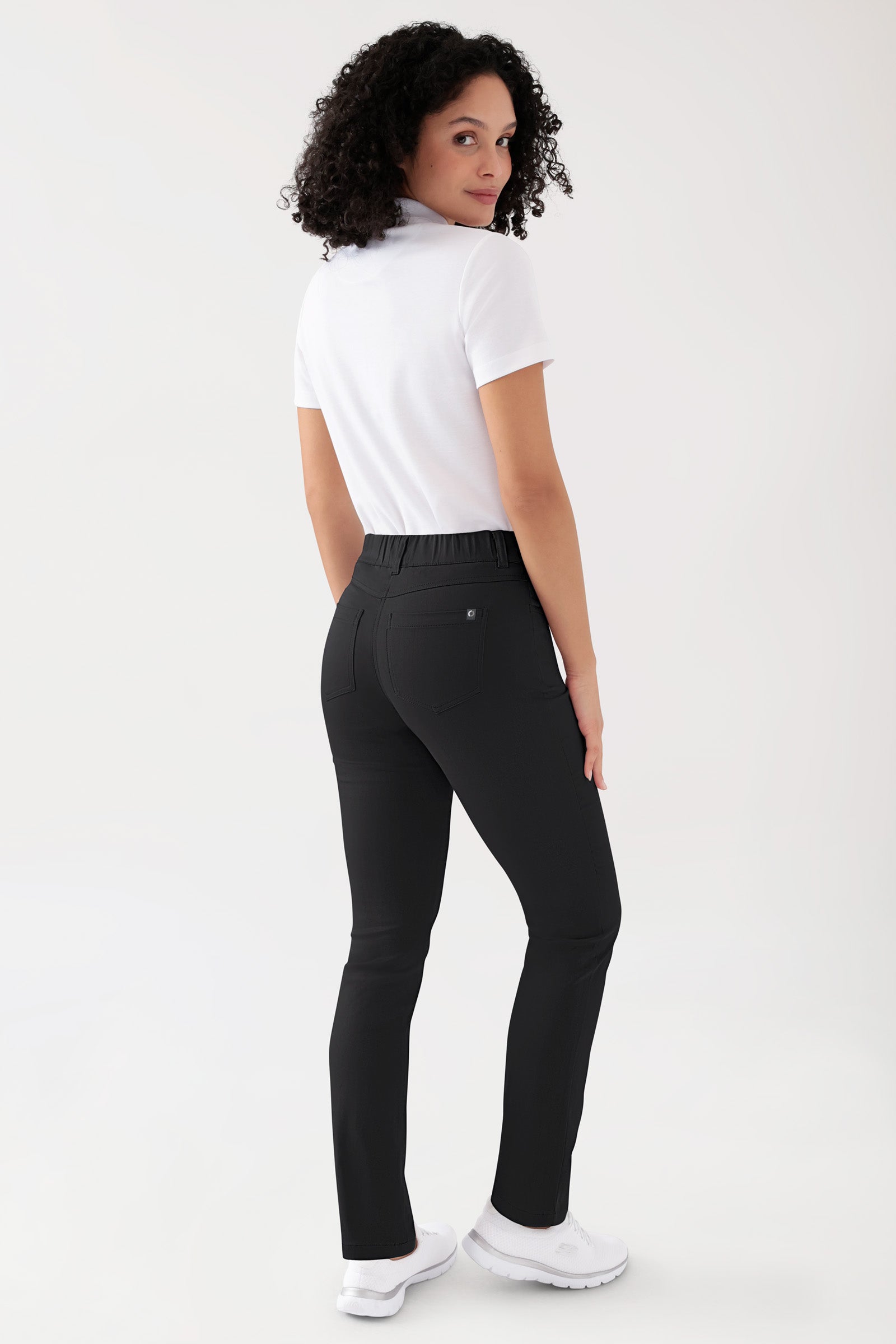 COMFY FLEX 5-pocket broek dames - rechte pijp zwart