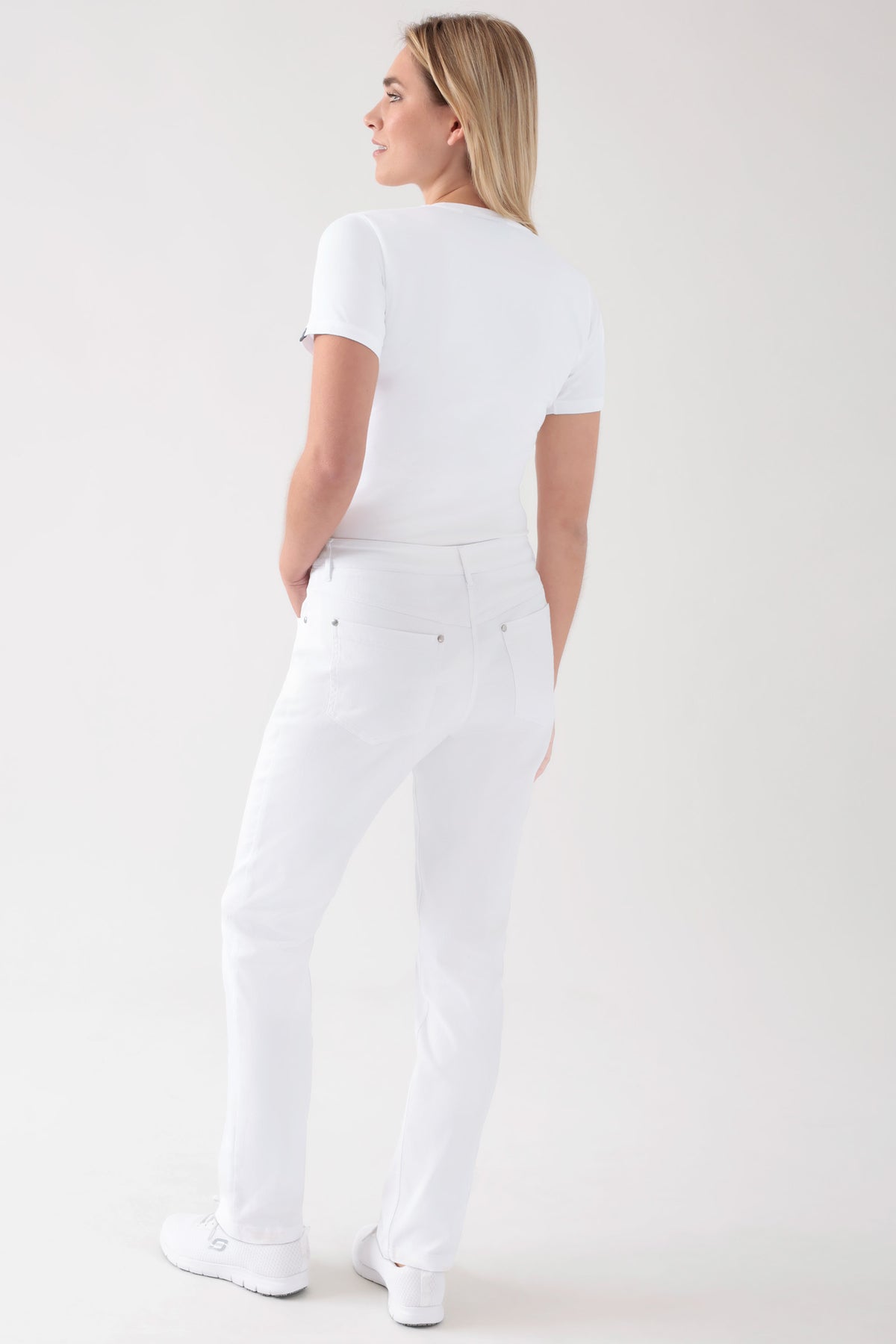 5-pocket broek dames - jeans look wit
