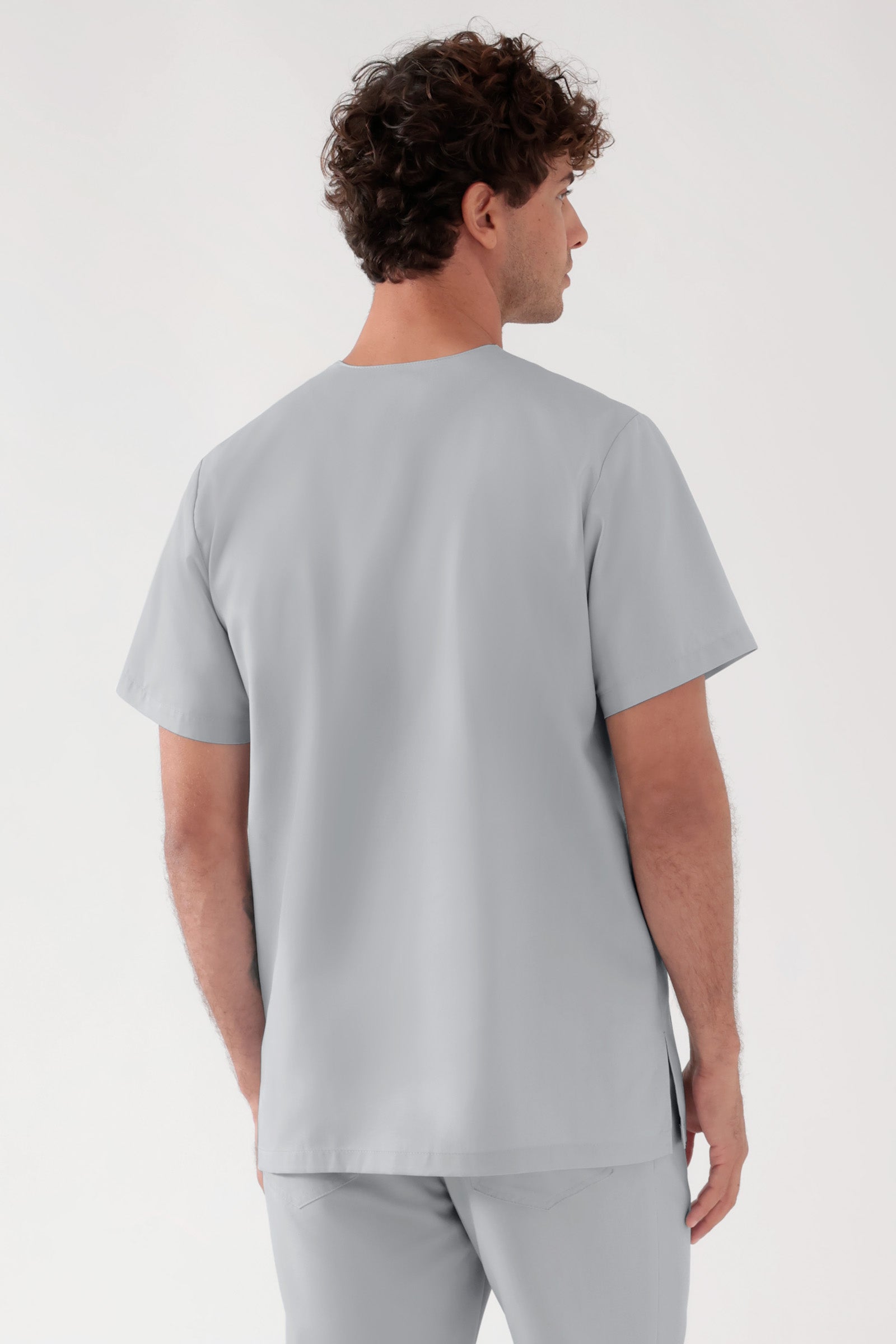 TENCEL™ oversteektuniek heren - V-hals parelgrijs