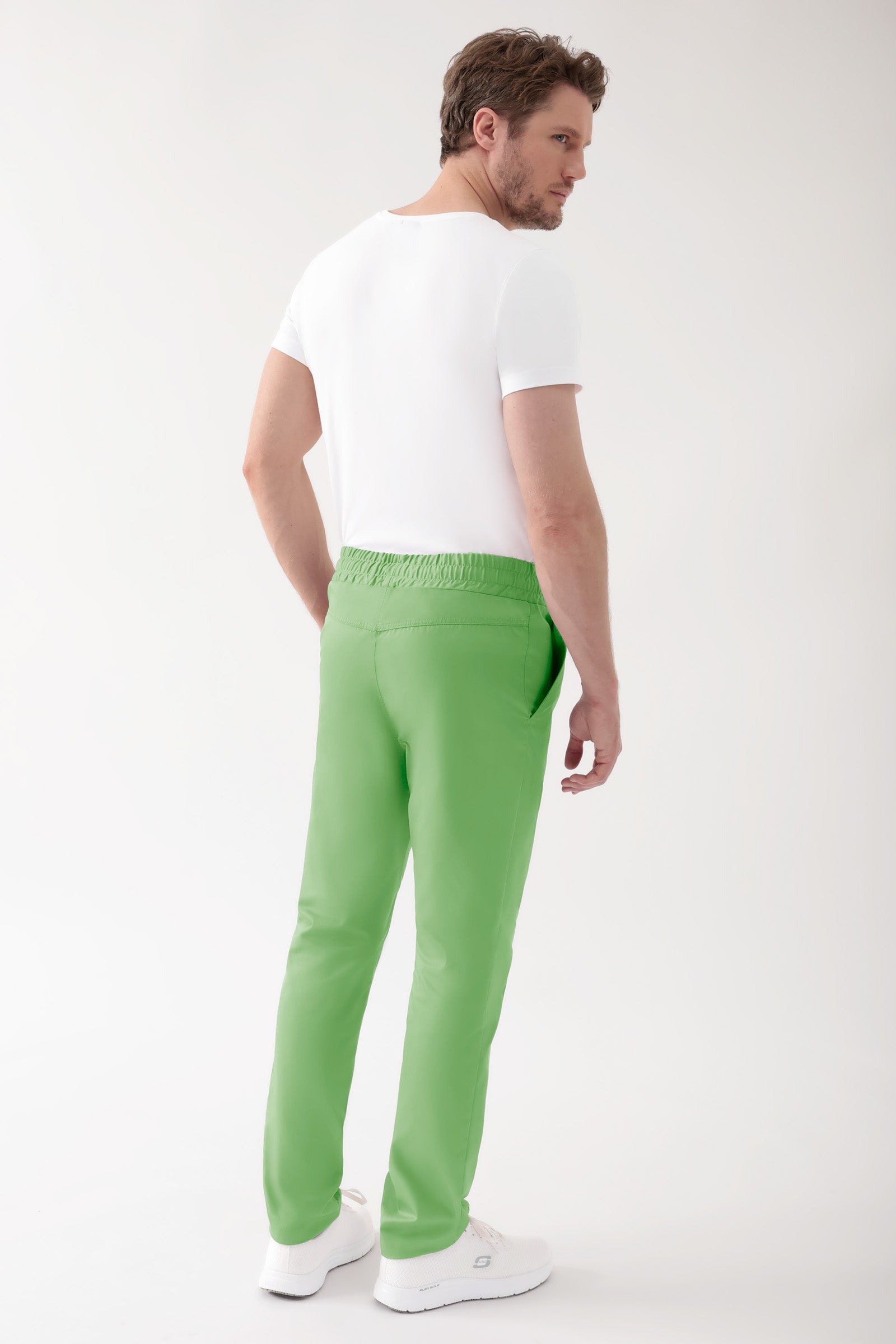 CORE broek uniseks - hoge boord appelgroen, Achterzijde view