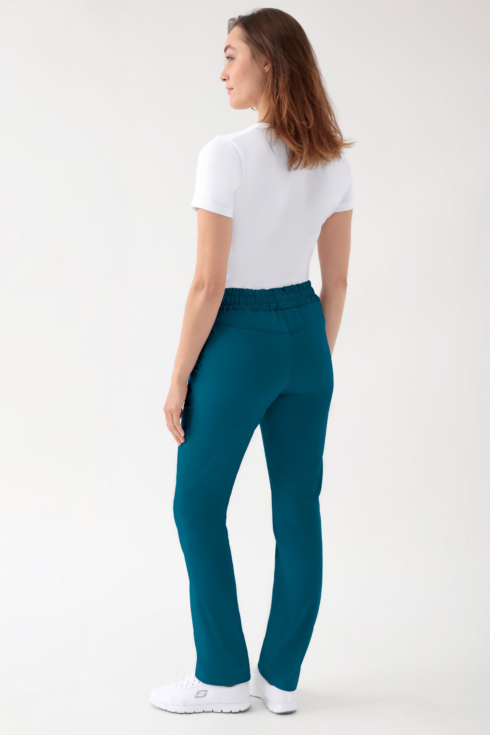 CORE broek uniseks - hoge boord petrol, Achterzijde view