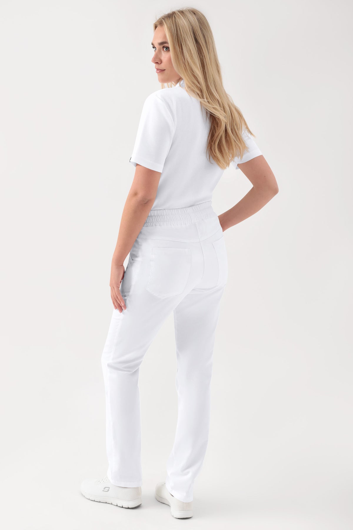 GREEN Stretch broek Unisex - elastische boord wit, Achterzijde view