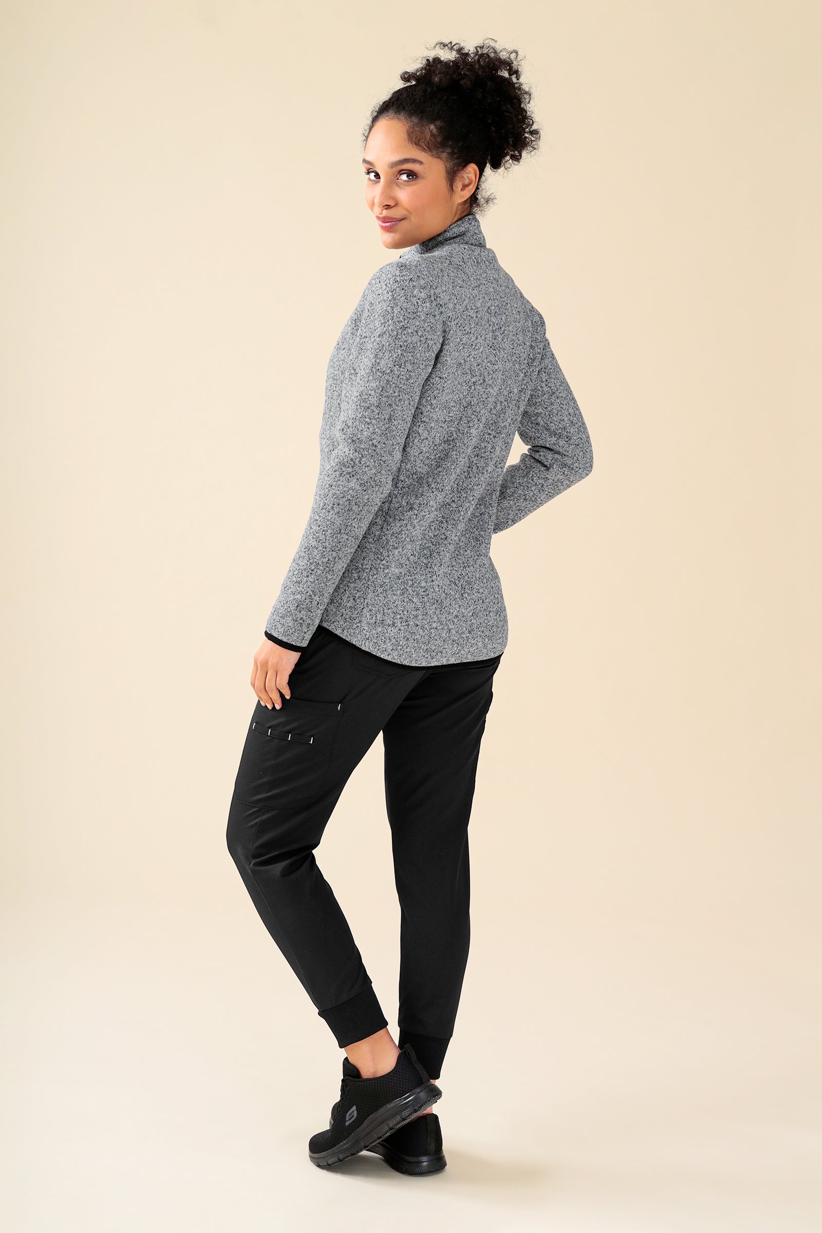 KAERE Fleecejack unisex - met ritssluiting grijs melange
