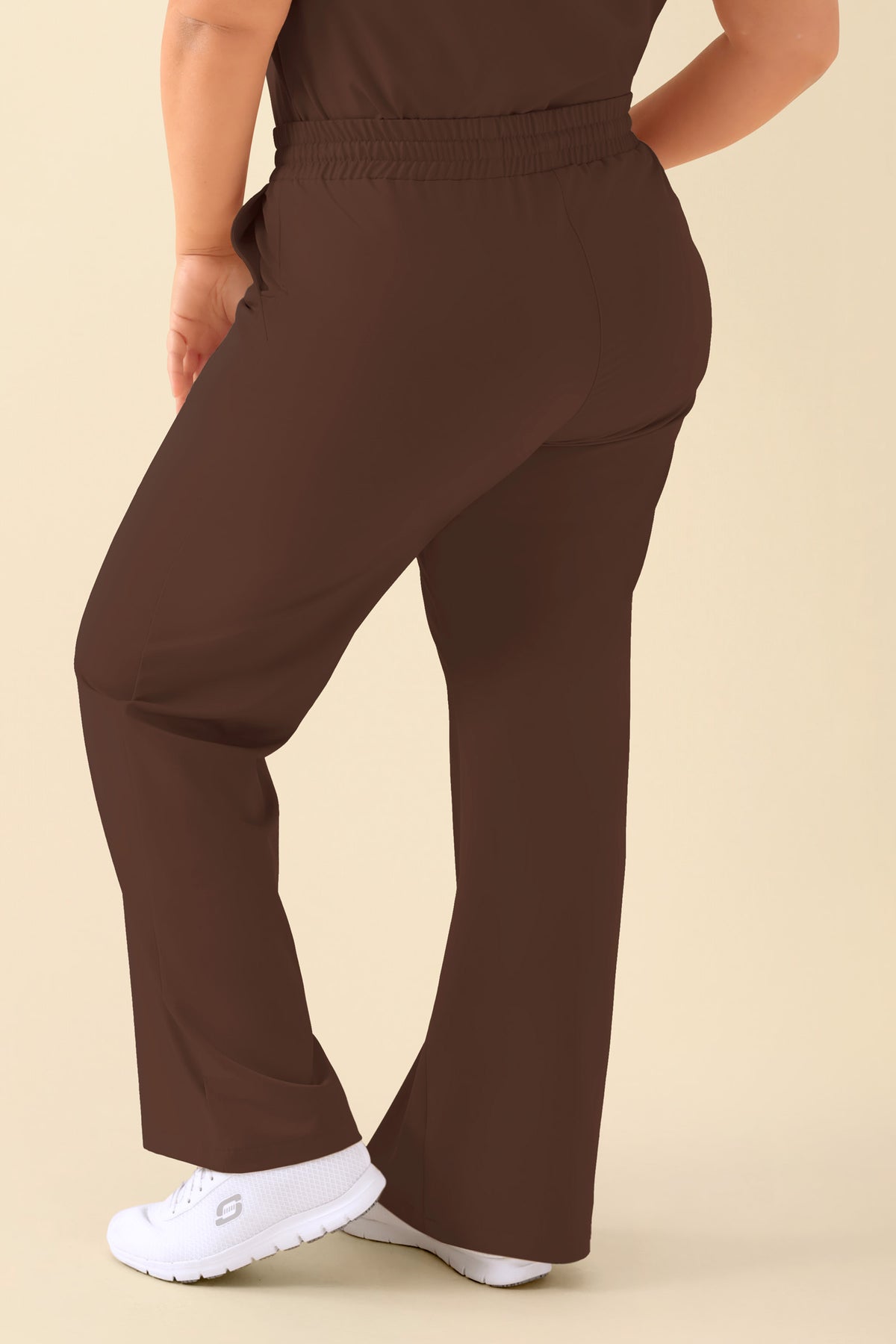 KAERE broek dames - wijd been coffee, Achterzijde view