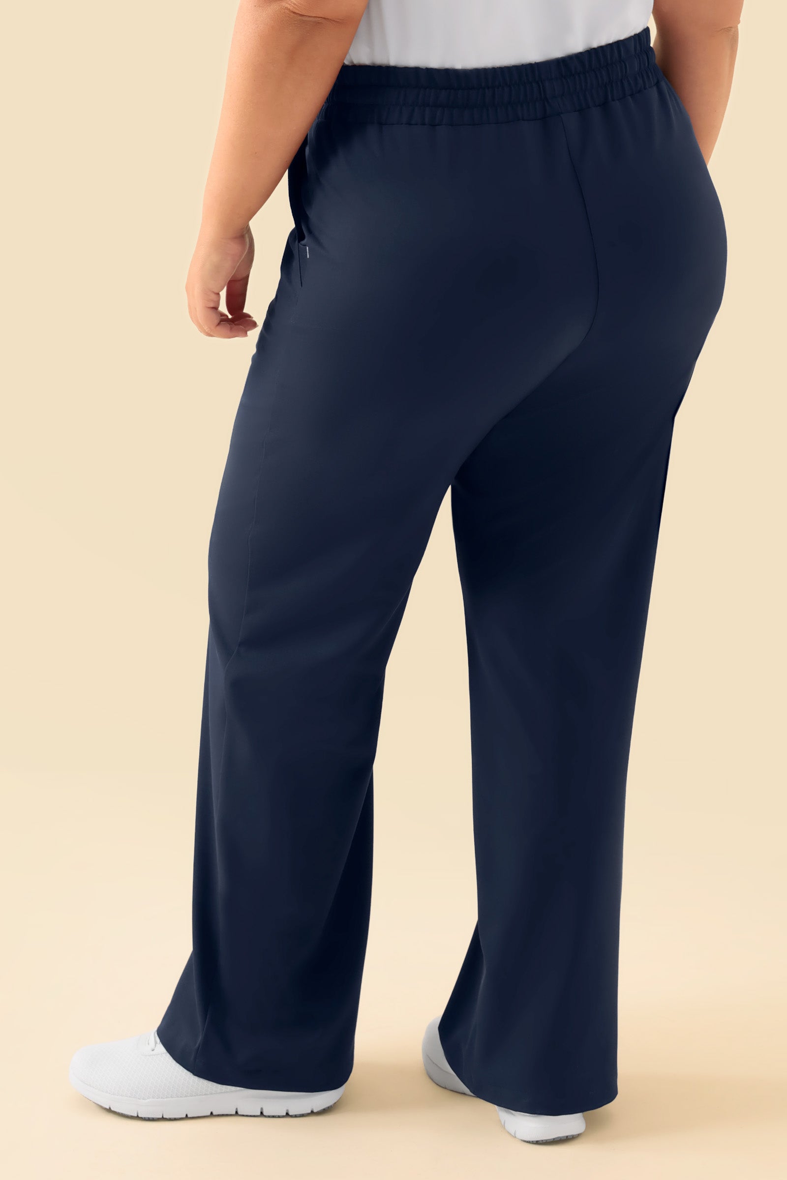 KAERE broek dames - wijd been navy, Achterzijde view