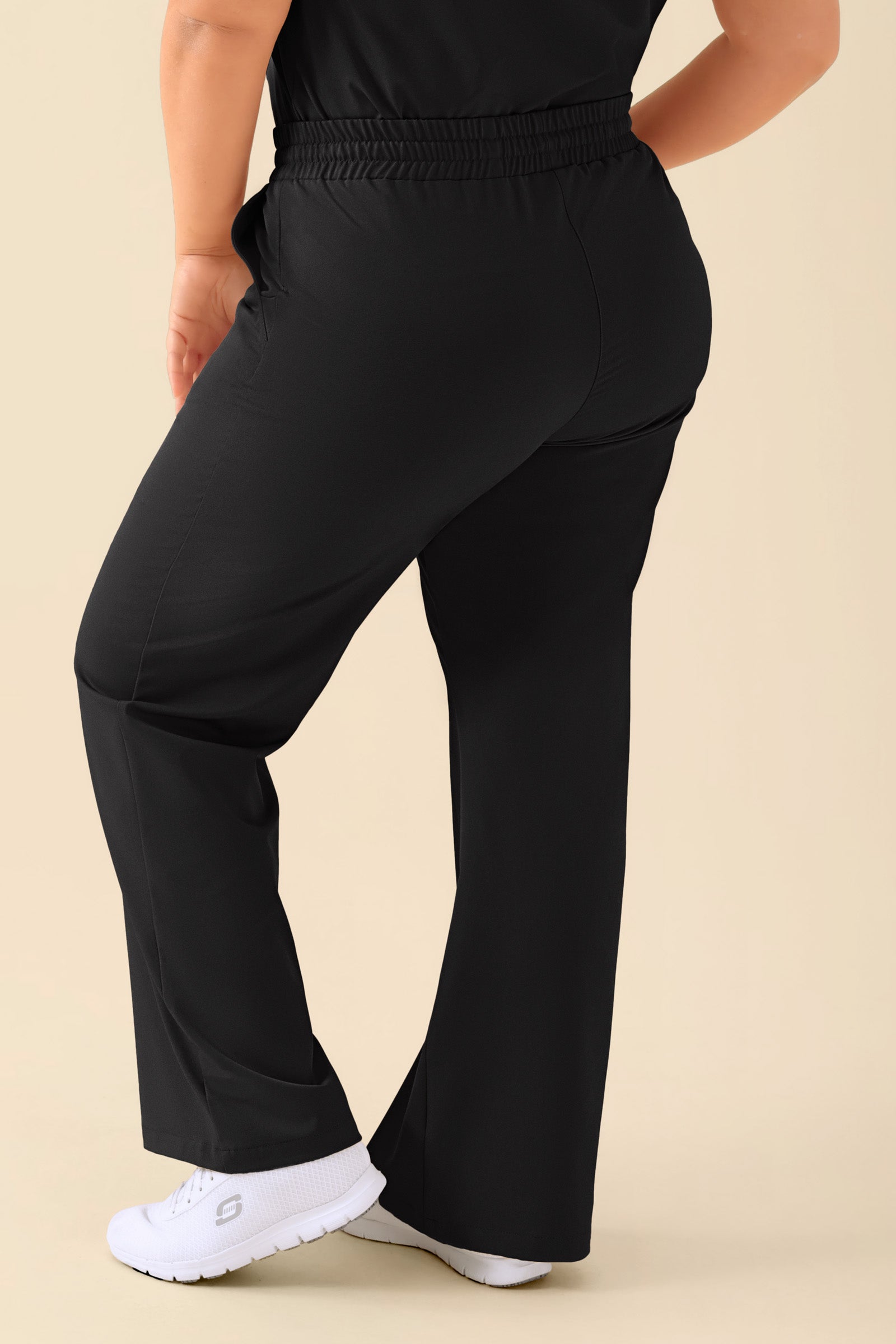KAERE broek dames - wijd been zwart, Achterzijde view
