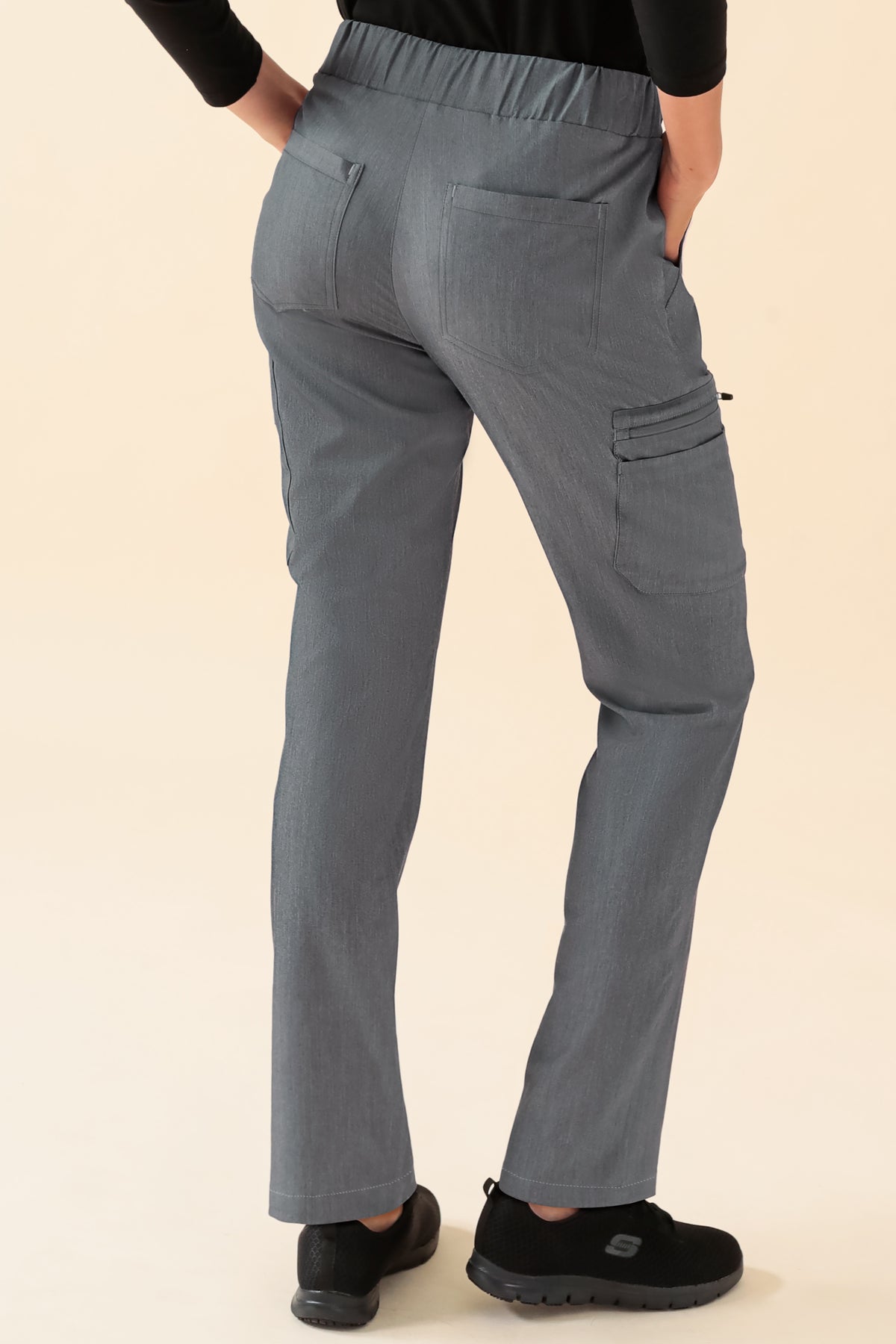 KAERE broek dames - met beenzak grijs melange