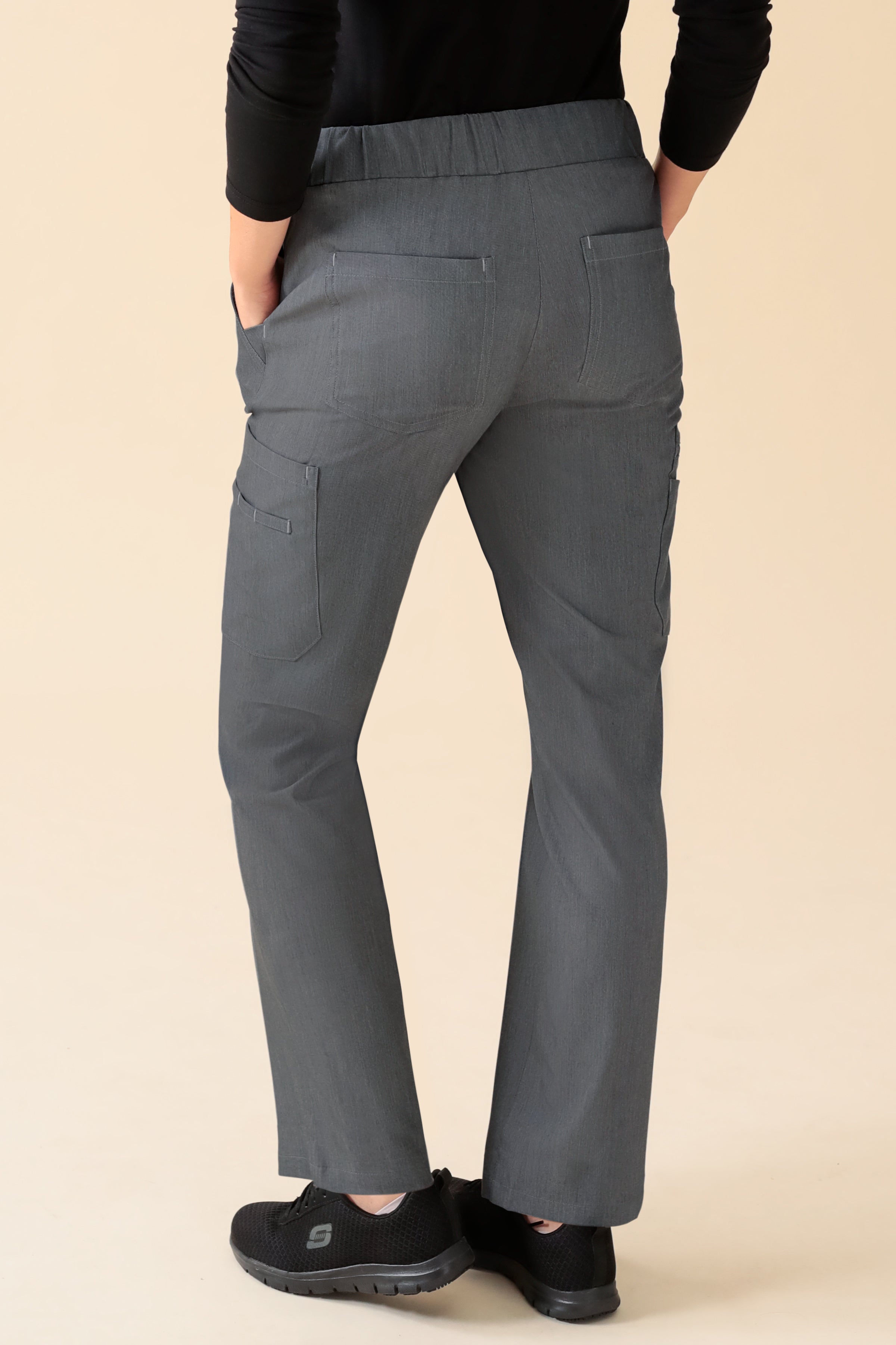 KAERE broek dames - korte maat met beenzak grijs melange