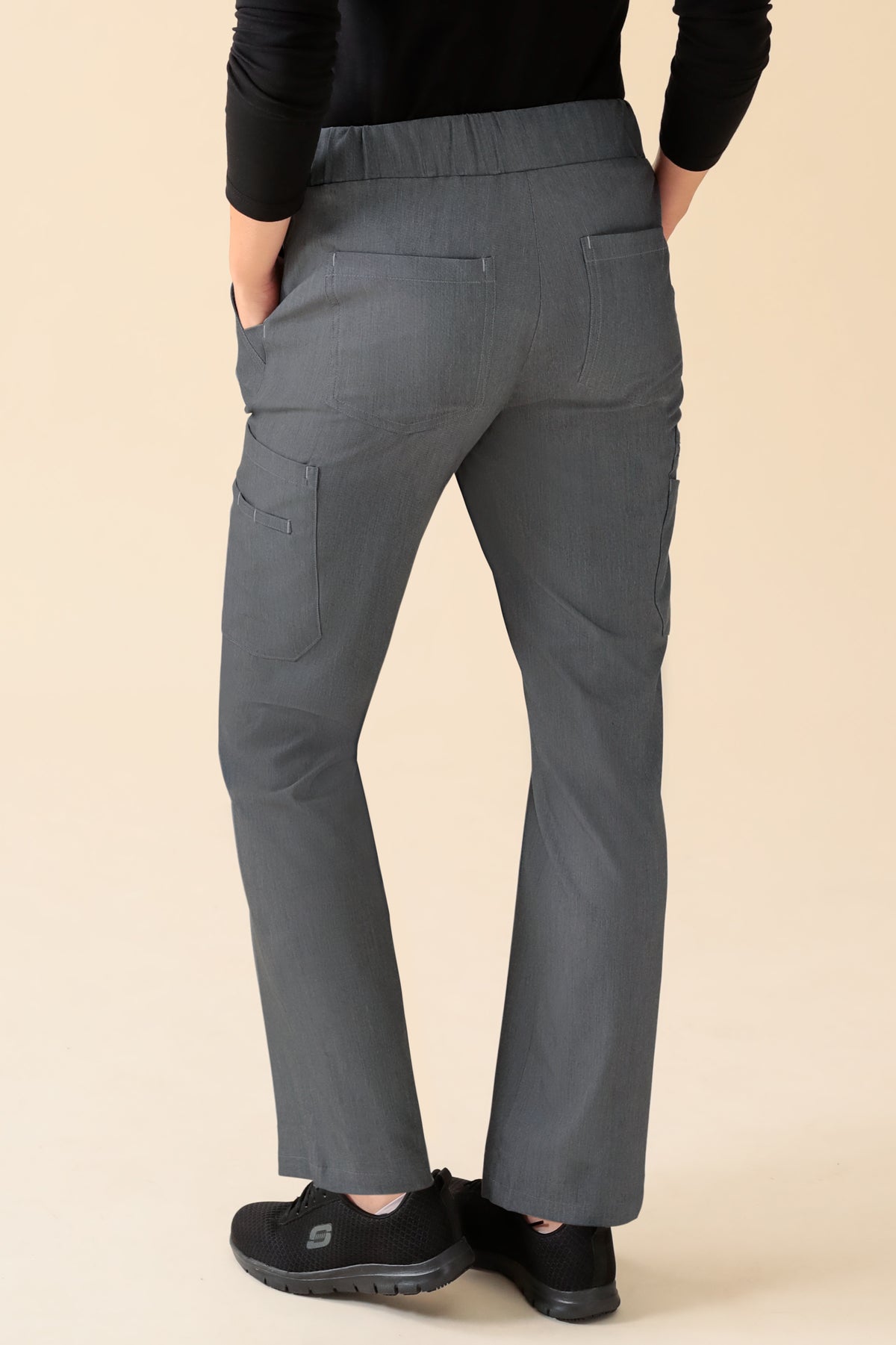 KAERE broek dames - korte maat met beenzak grijs melange