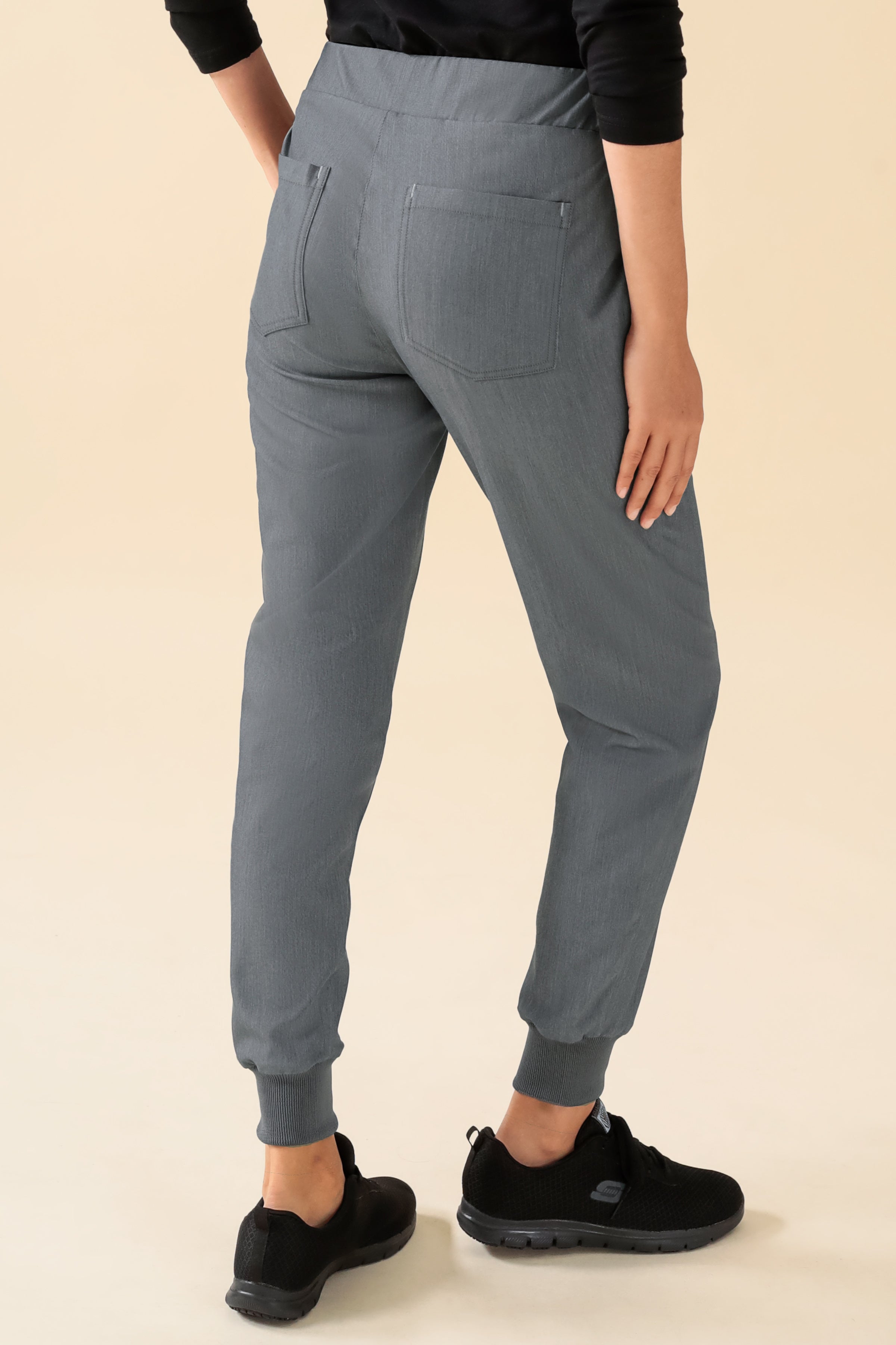 KAERE broek dames - zoom met elastische boord zonder beenzak grijs melange