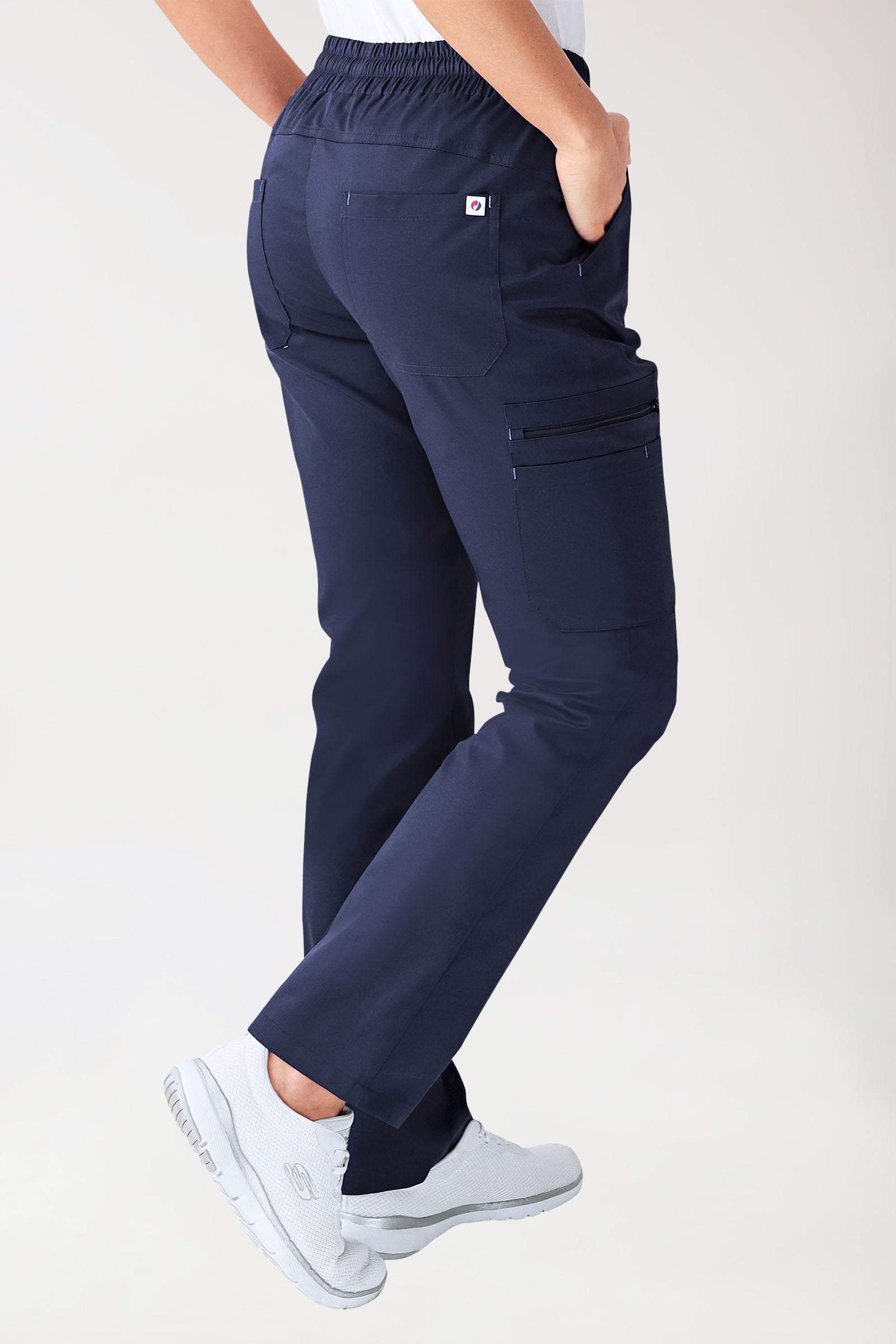 CLINIC STRETCH broek dames - korte maat navy/hemelsblauw