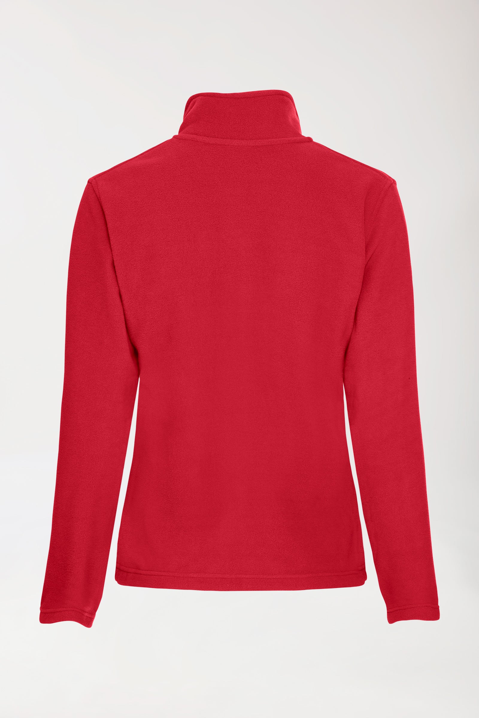 Fleecejas dames - opstaande kraag rood