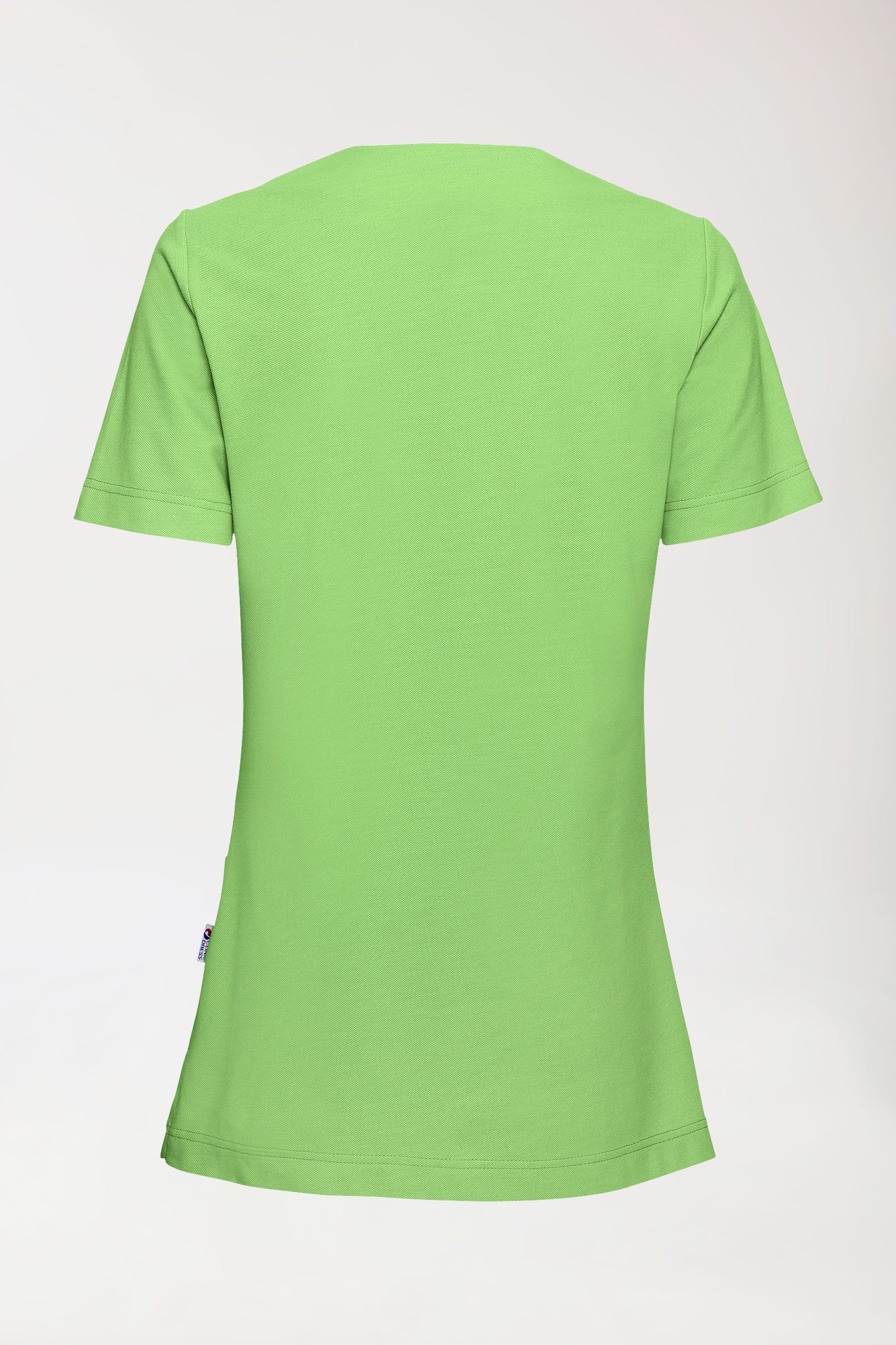 Piqué long-shirt dames - V-hals appelgroen