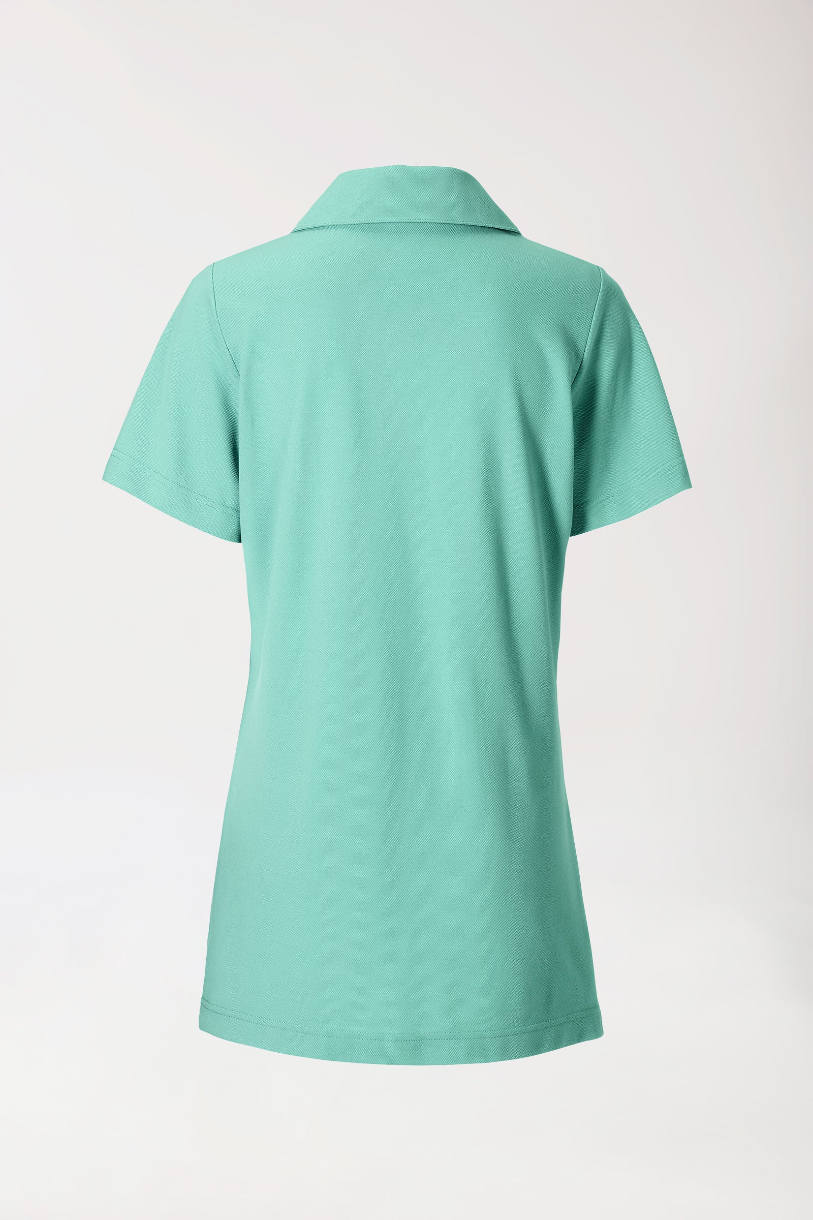 Piqué long-shirt dames - met kraag aqua green