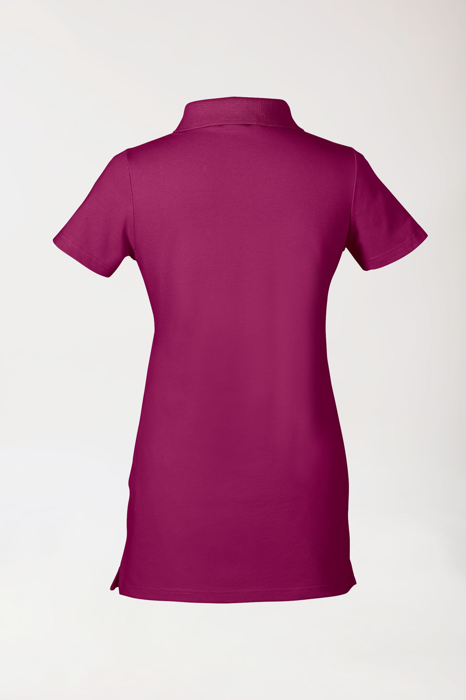 Stretch longshirt dames - polokraag berry