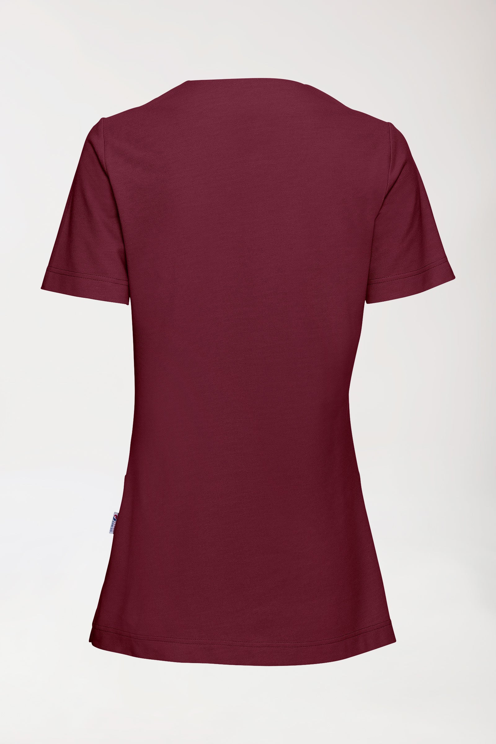 Piqué long-shirt dames - V-hals bordeaux