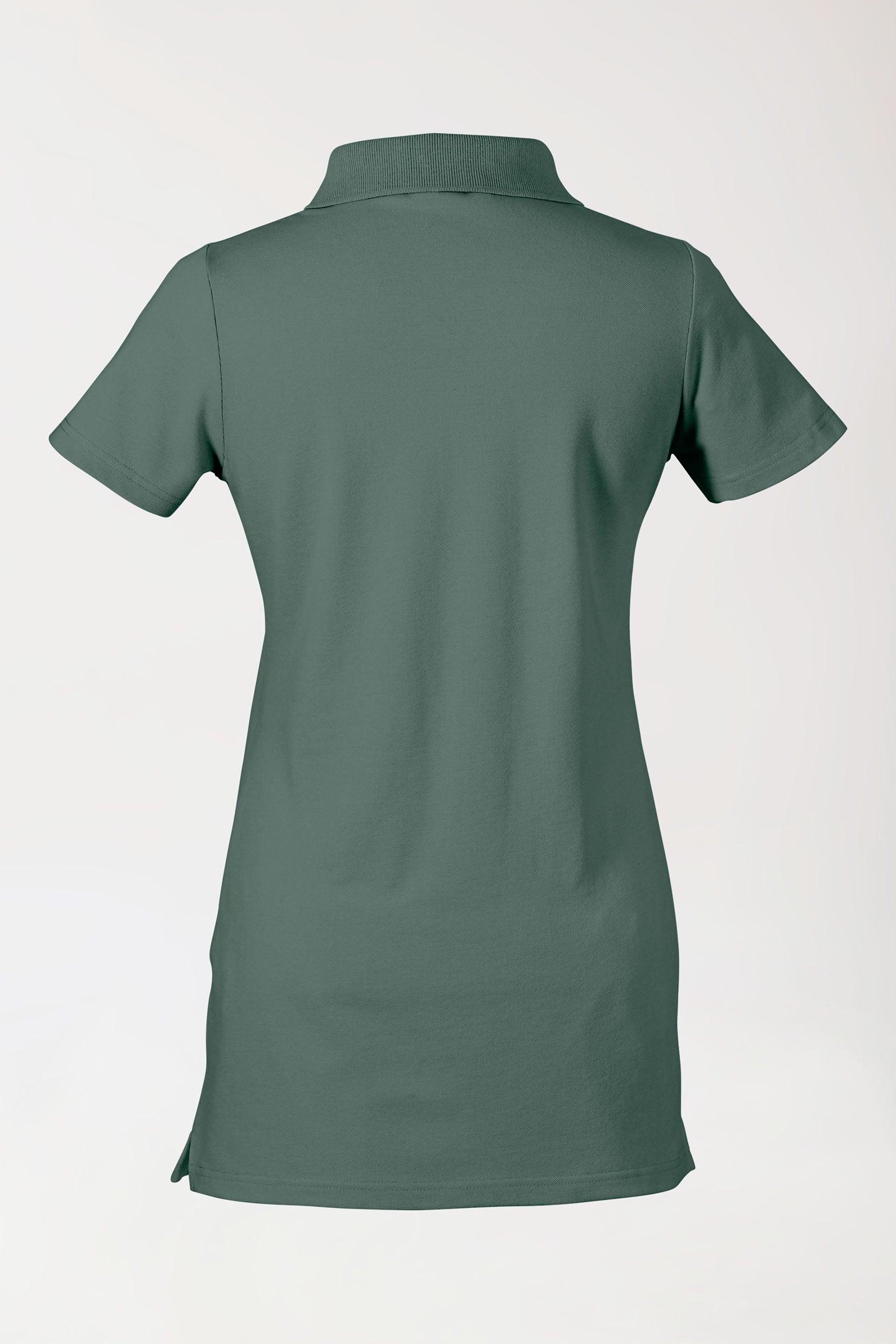 Stretch longshirt dames - polokraag donkergroen