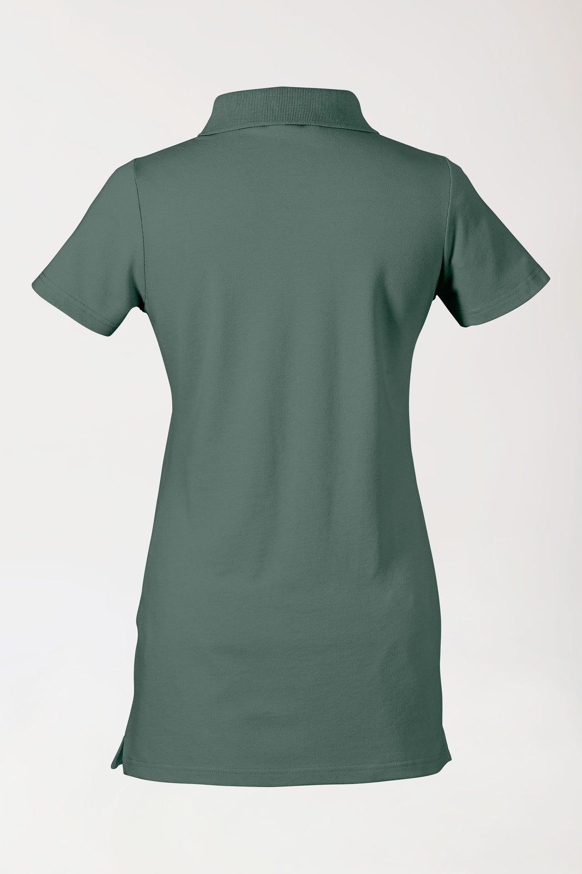 Stretch longshirt dames - polokraag donkergroen