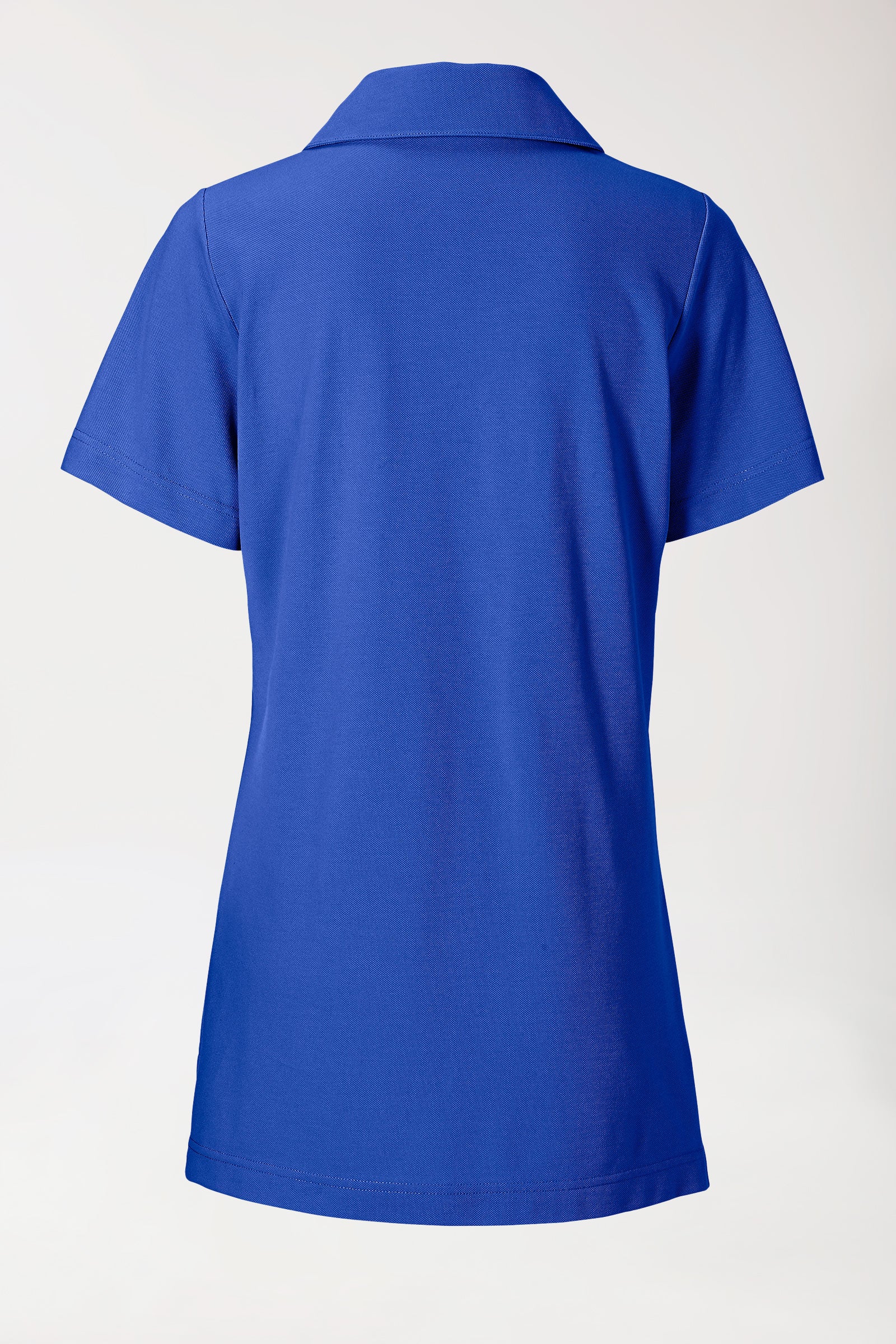 Piqué long-shirt dames - met kraag koningsblauw