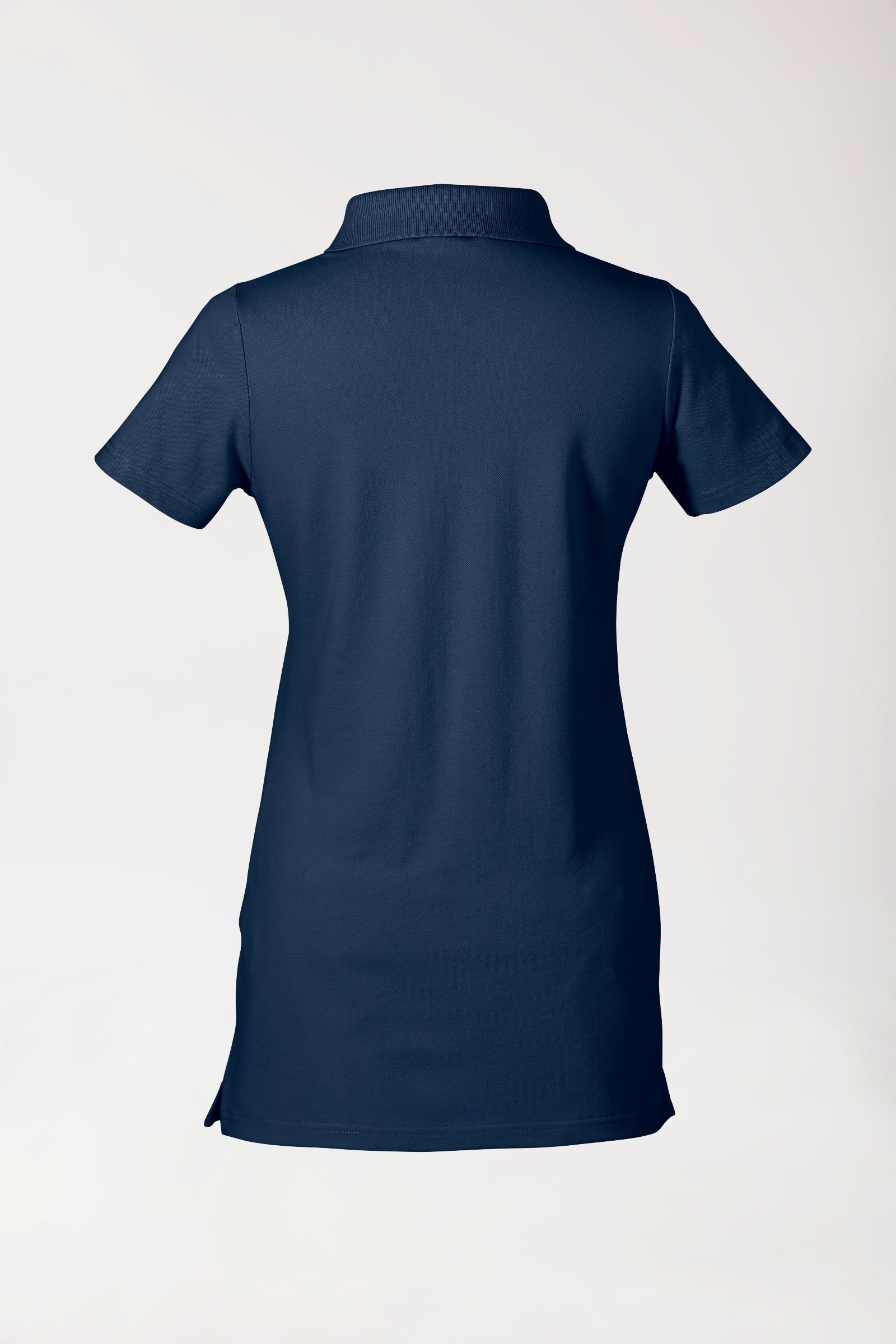 Stretch longshirt dames - polokraag navy