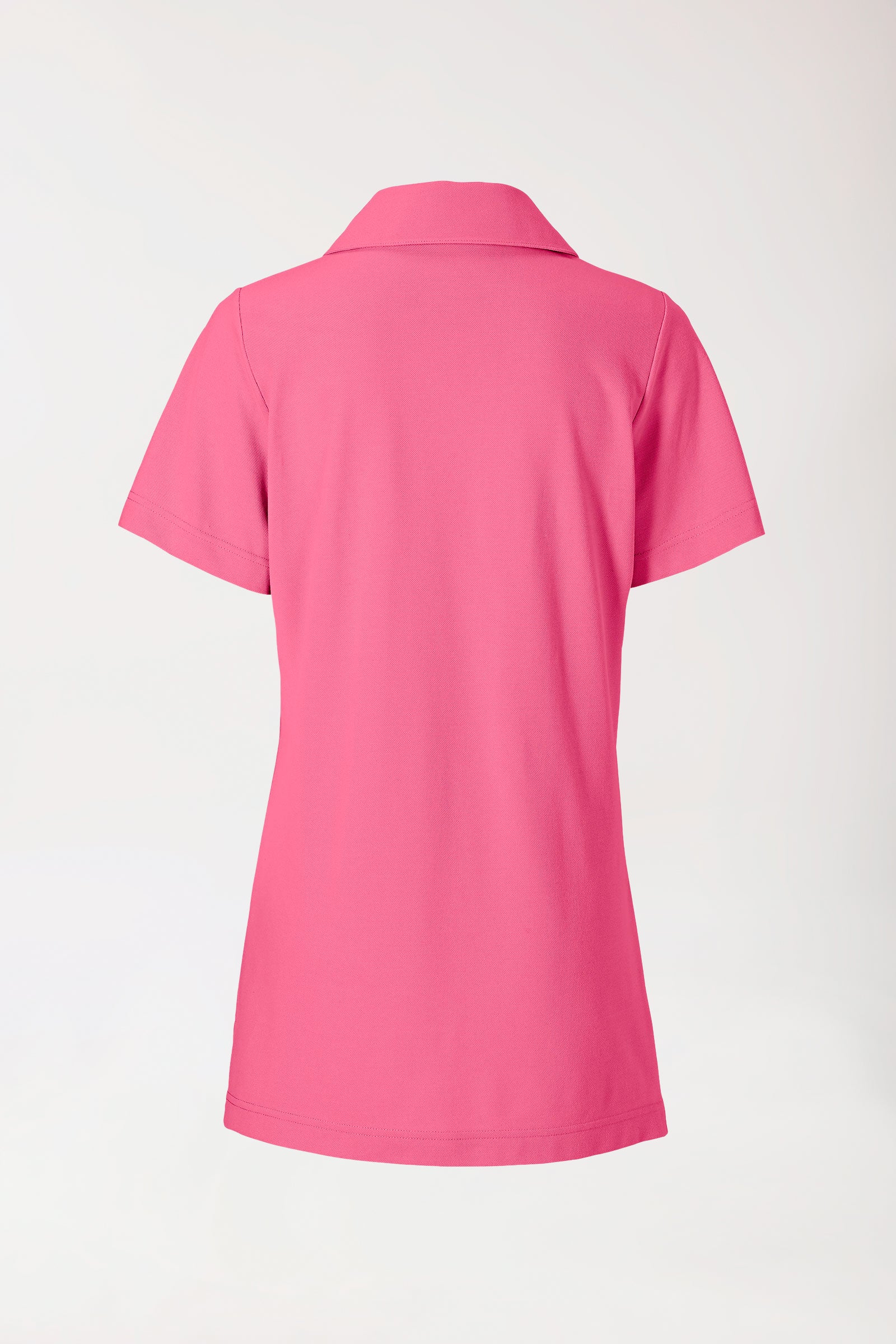 Piqué long-shirt dames - met kraag oudrose