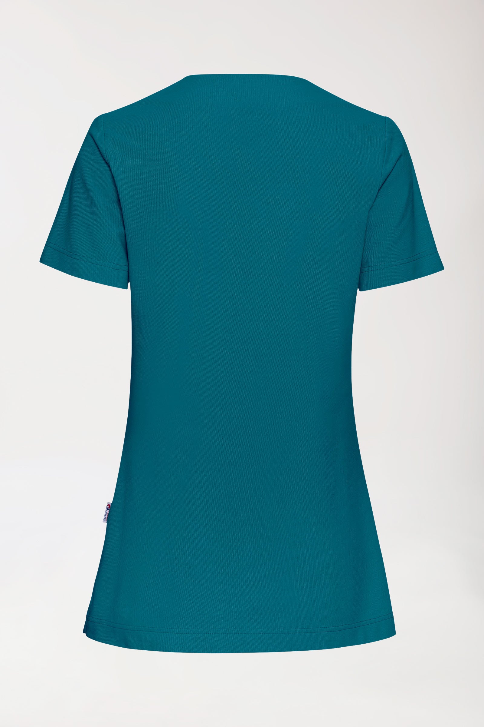 Piqué long-shirt dames - V-hals petrol