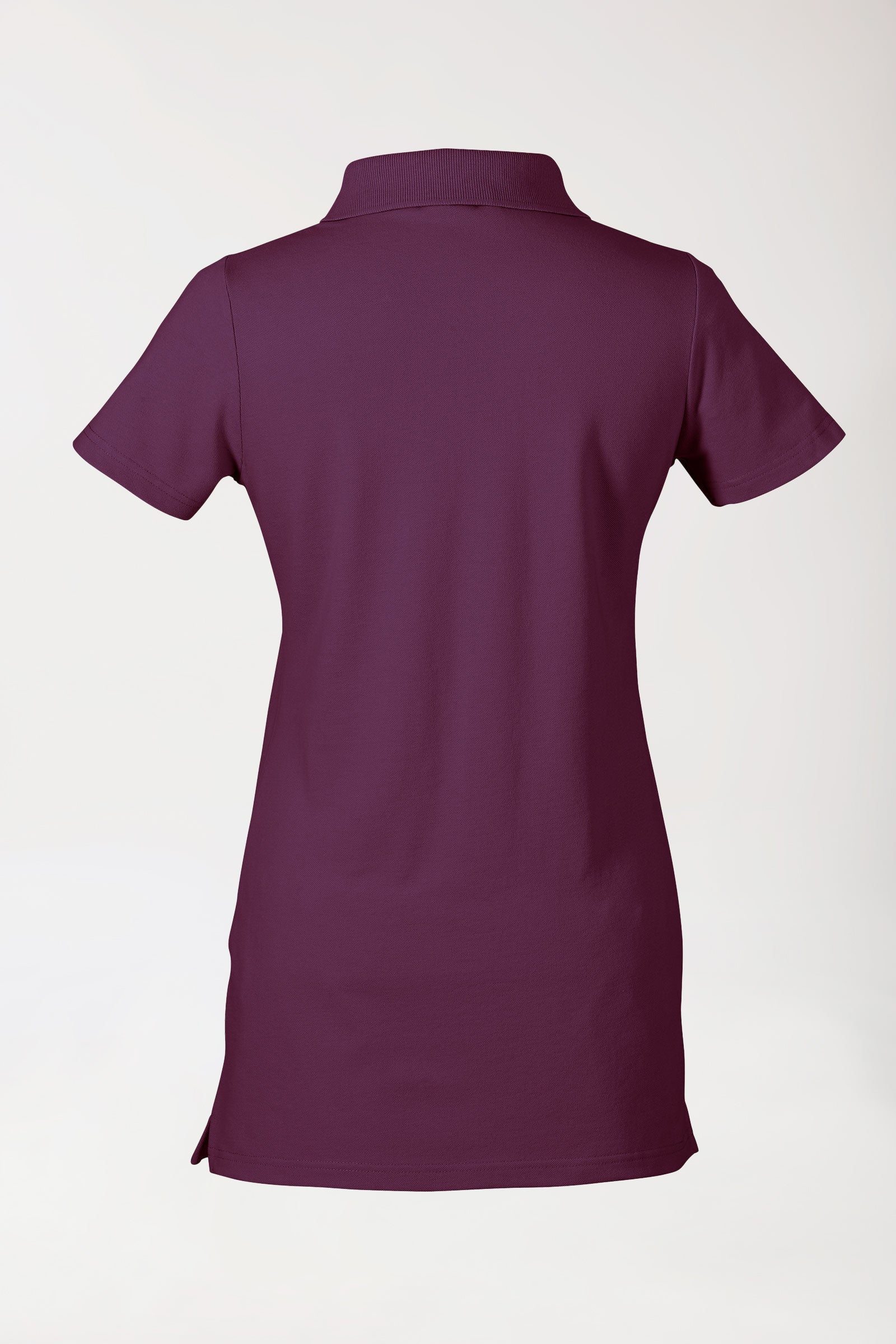 Stretch longshirt dames - polokraag pruimen