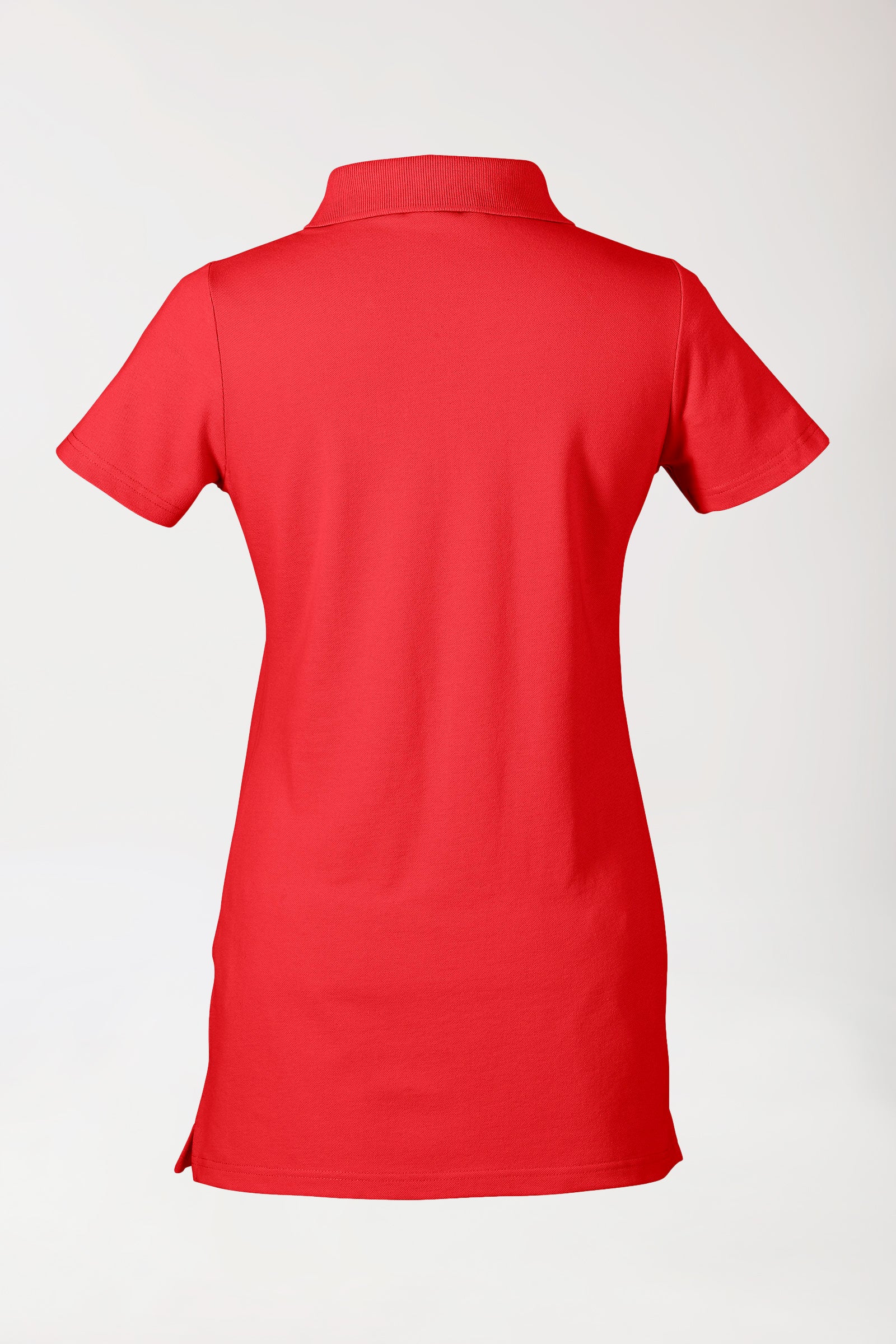 Stretch longshirt dames - polokraag rood