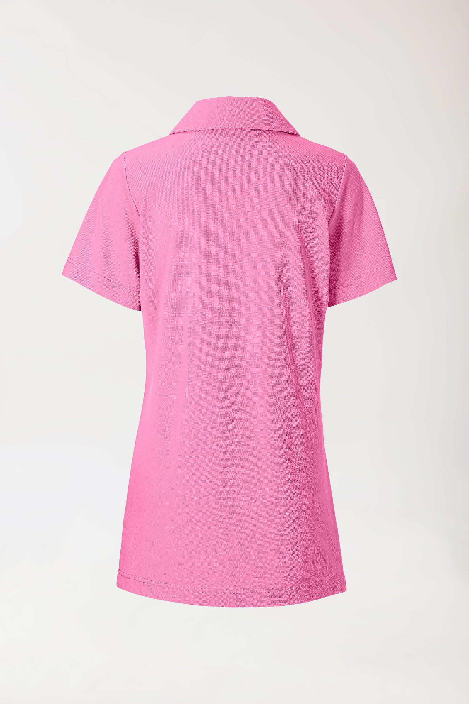 Piqué long-shirt dames - met kraag rosy pink